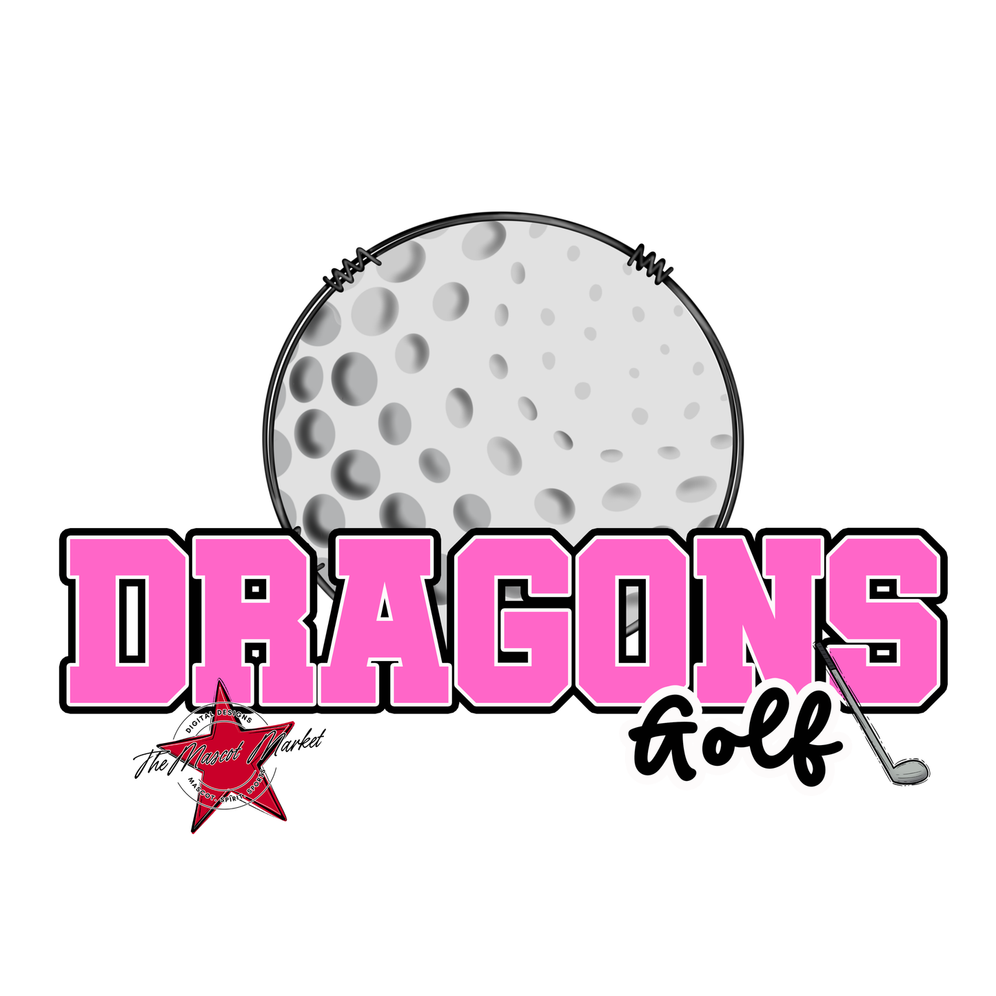 Dragons Varsity Golf-Baby Pink