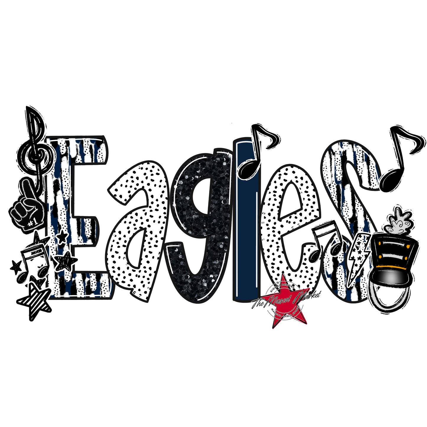 Eagles Band Scrape-Navy