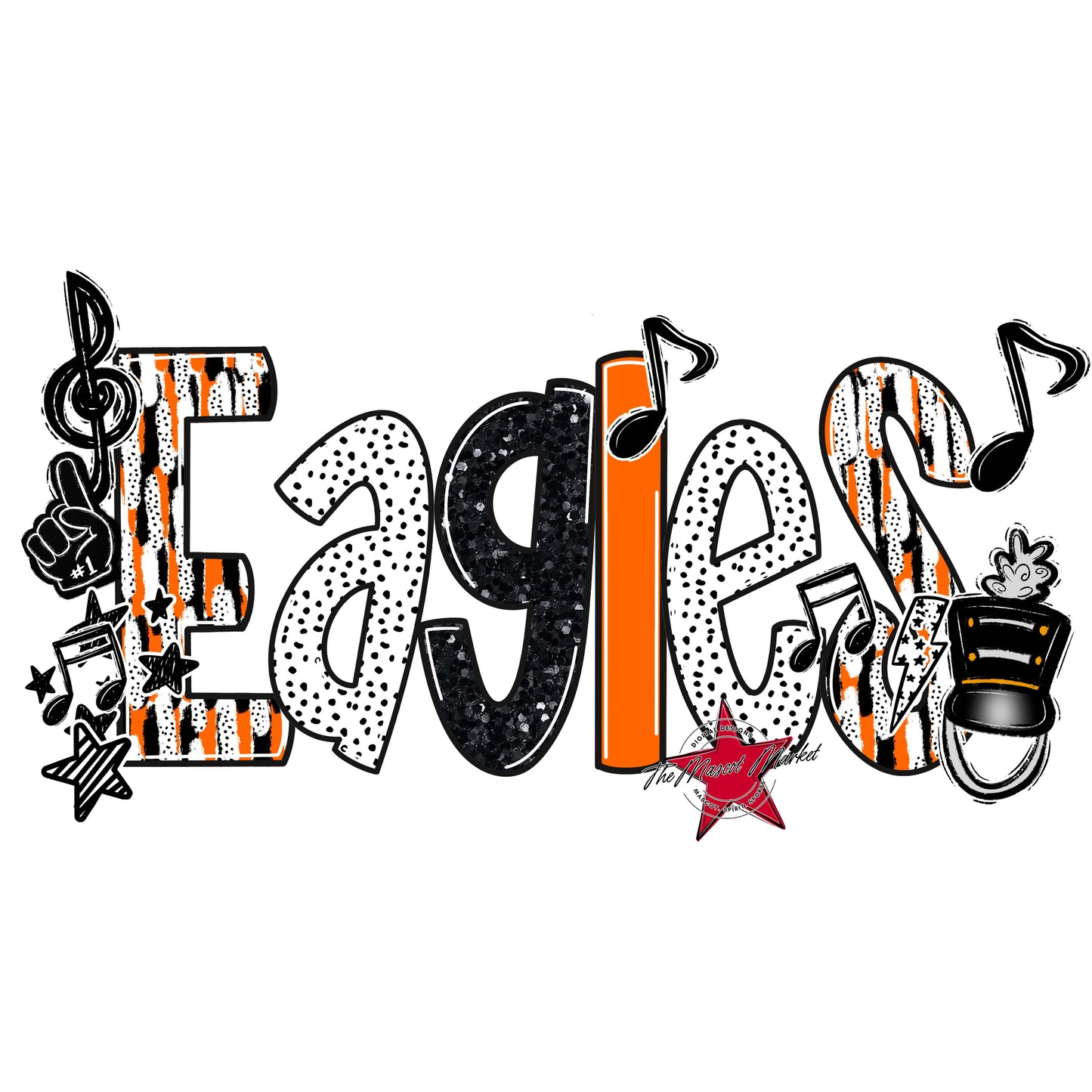 Eagles Band Scrape-Orange