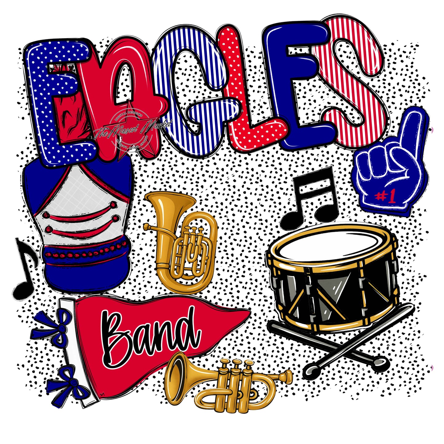 Eagles Band Spirit-Blue & Red