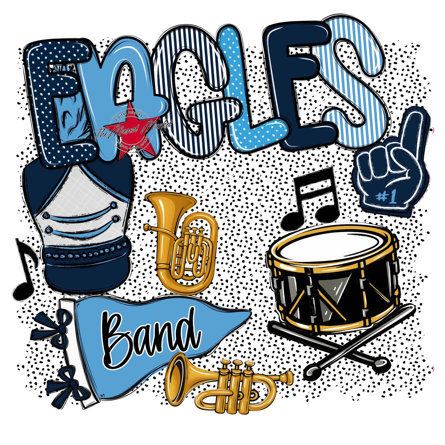 Eagles Band Spirit-Navy & Carolina Blue