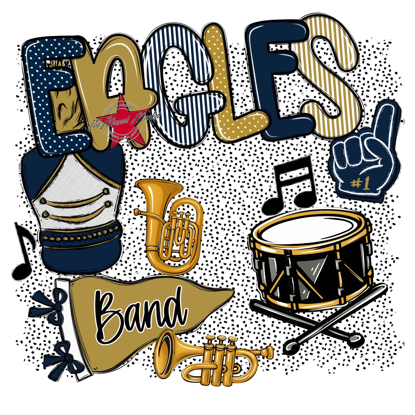 Eagles Band Spirit-Navy & Gold