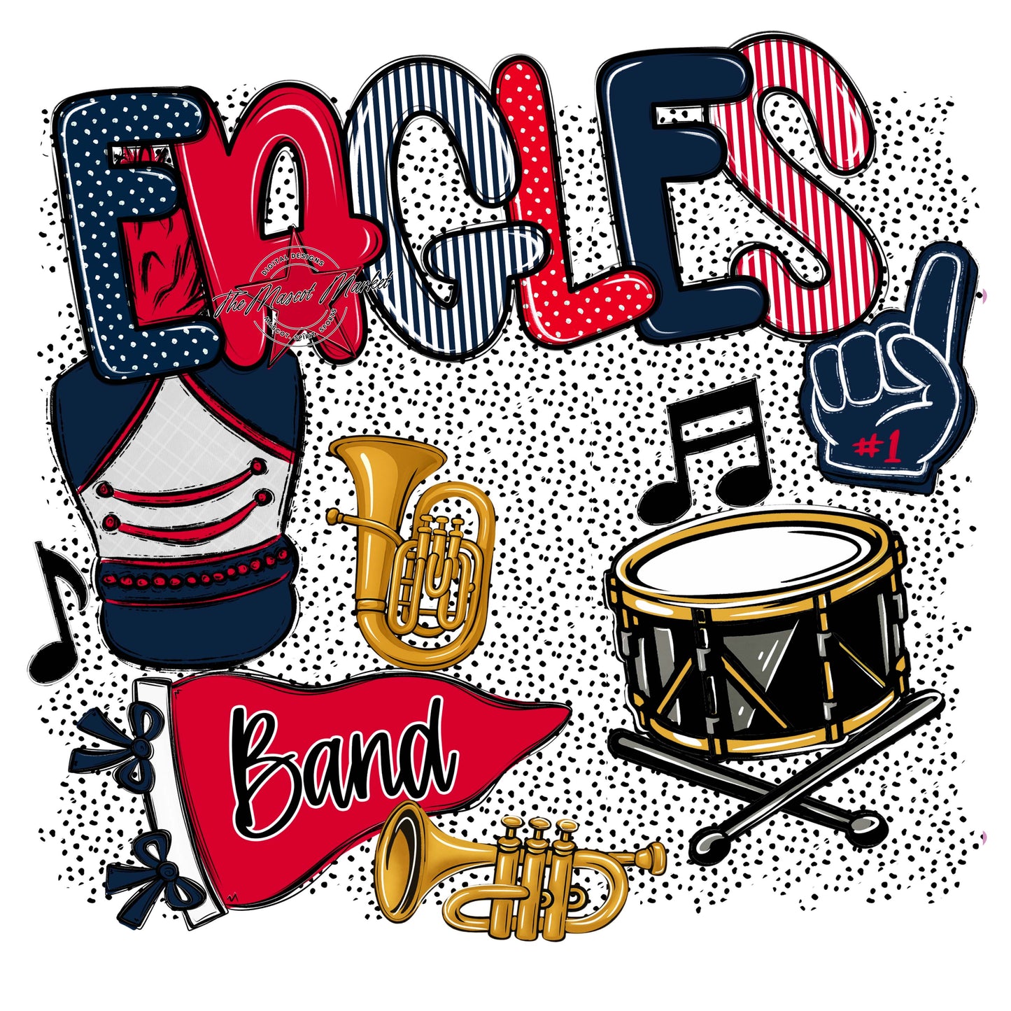 Eagles Band Spirit-Navy & Red