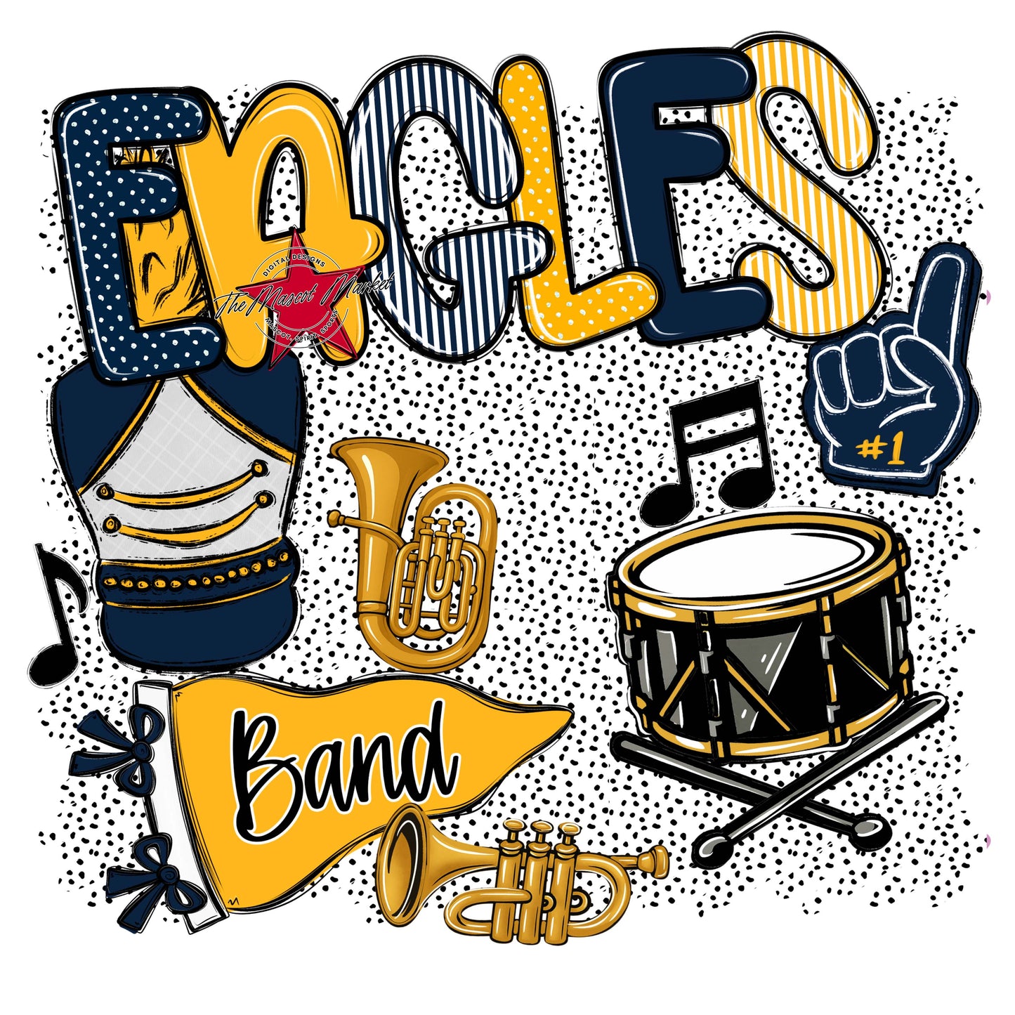 Eagles Band Spirit-Navy & Yellow