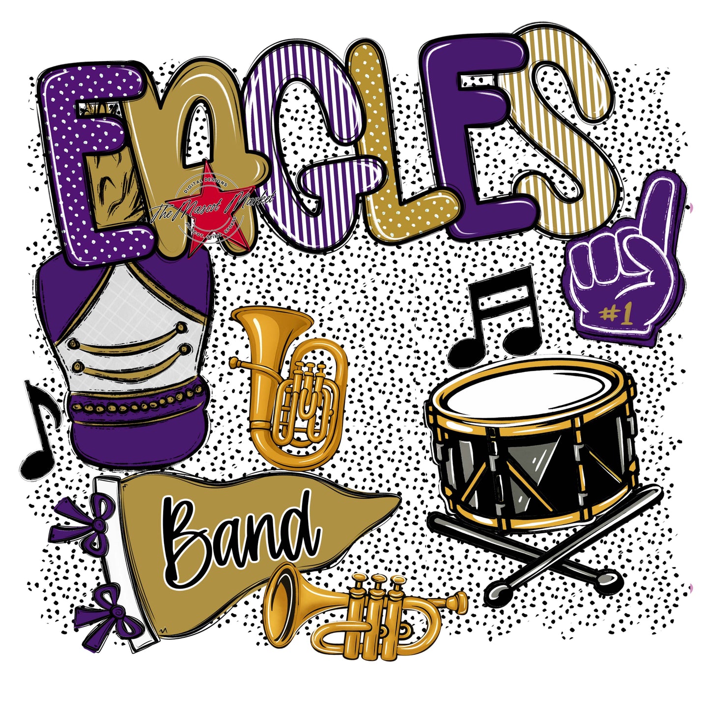 Eagles Band Spirit-Purple & Gold