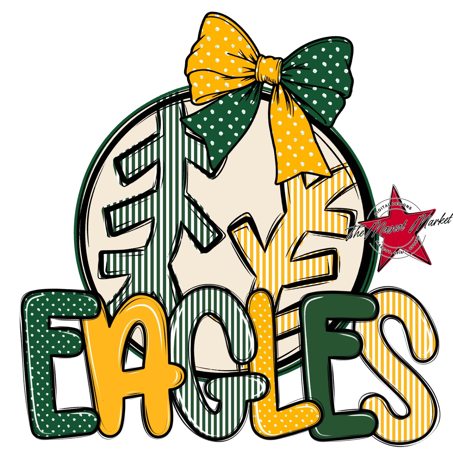 Eagles Baseball-Softball Spirit Design-Green & Yellow