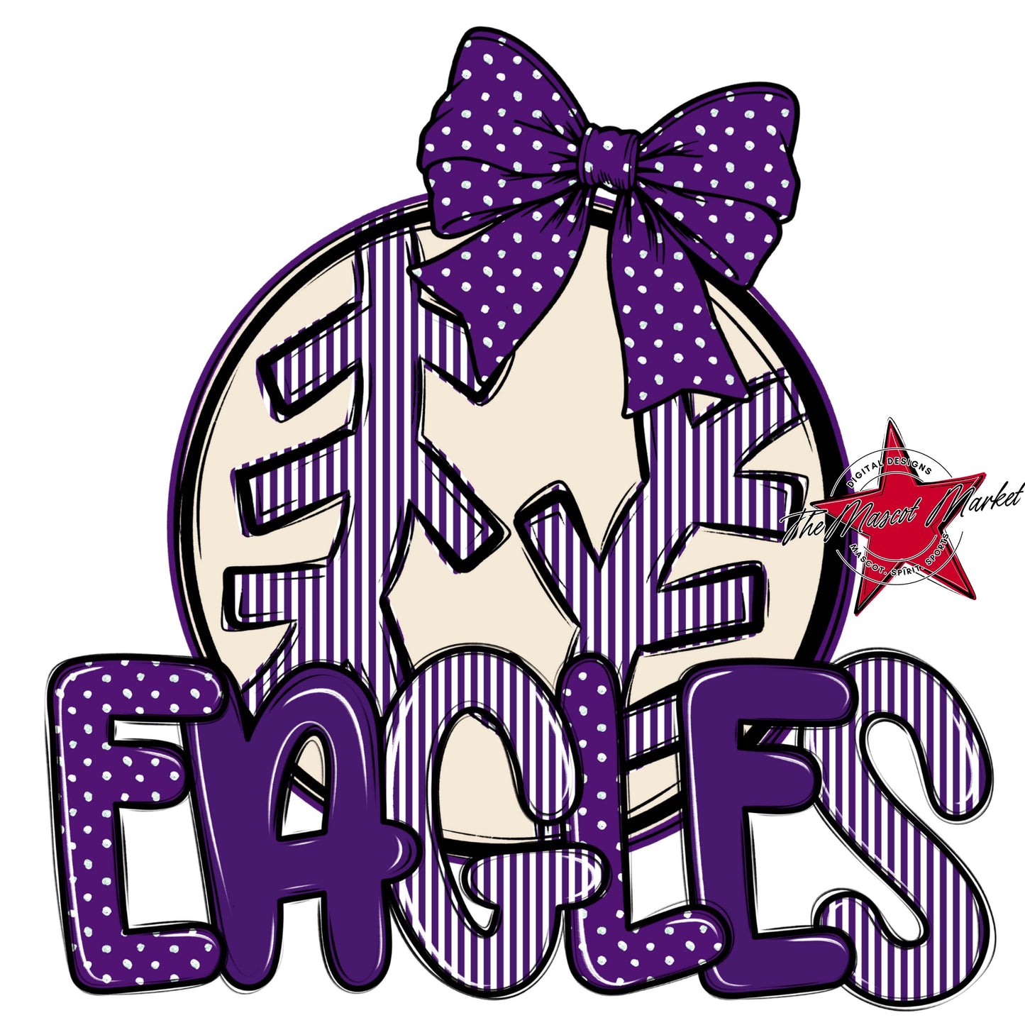 Eagles Baseball-Softball Spirit Design-Purple