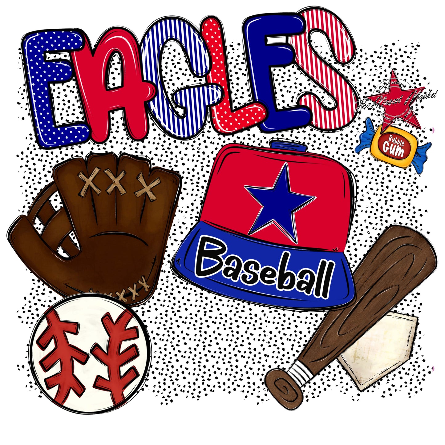 Eagles Baseball Spirit-Blue & Red
