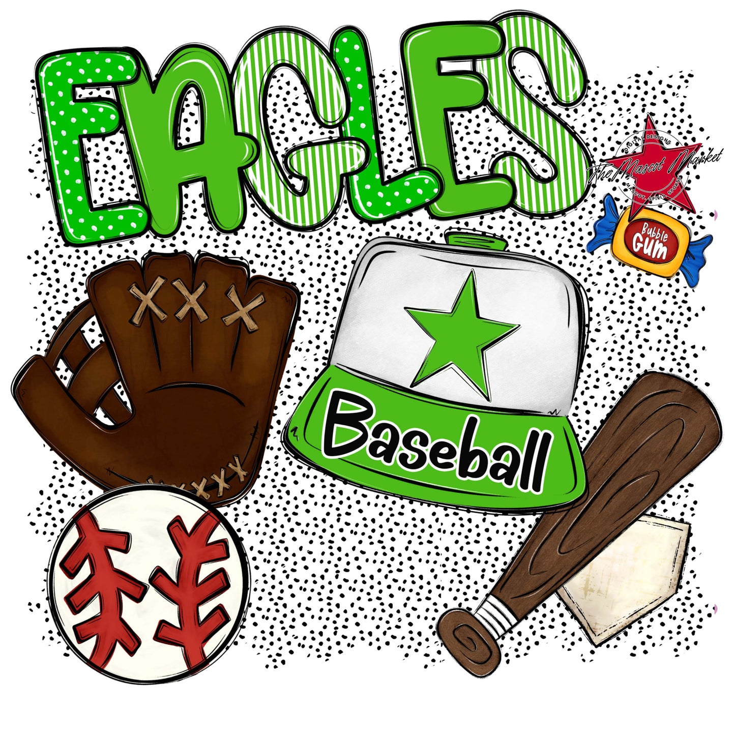 Eagles Baseball Spirit-Bright Green