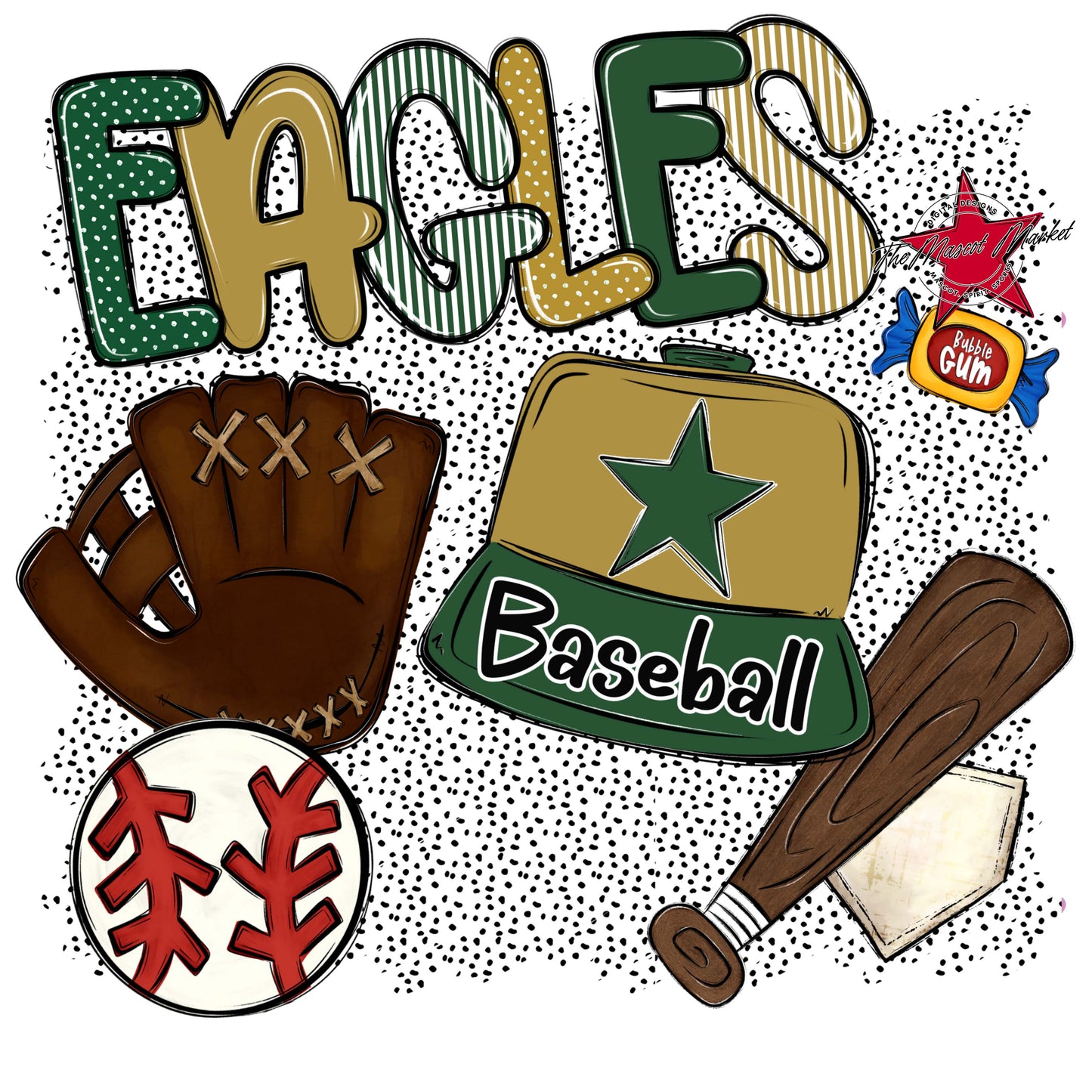 Eagles Baseball Spirit-Green & Gold