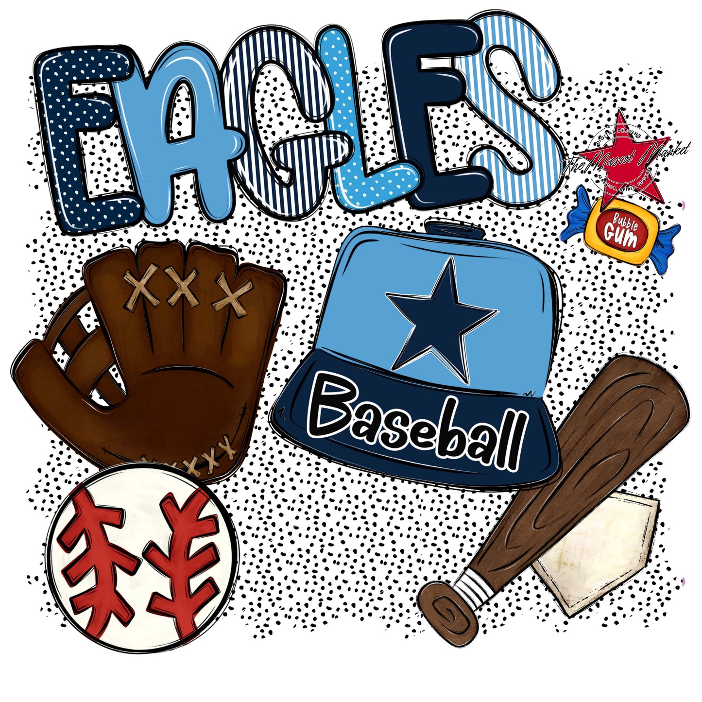 Eagles Baseball Spirit-Navy & Carolina Blue