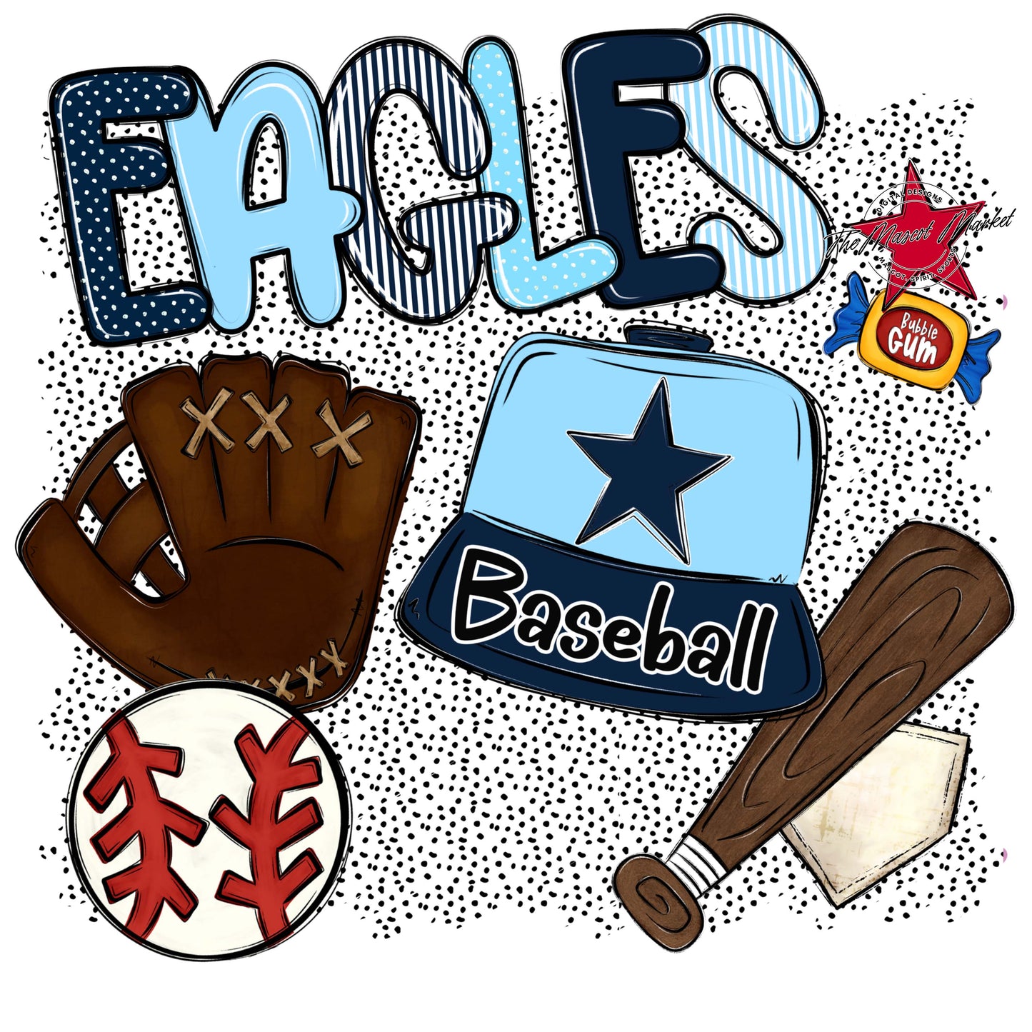 Eagles Baseball Spirit-Navy & Columbia Blue