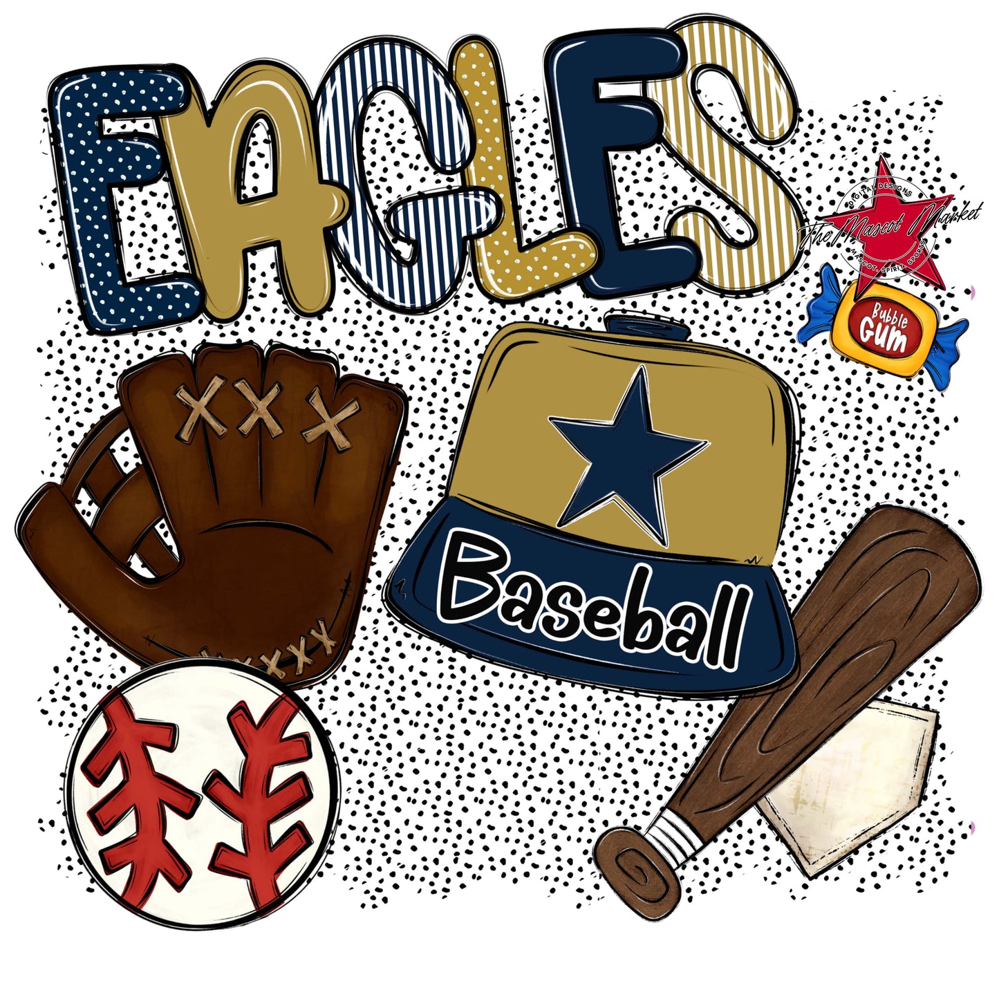 Eagles Baseball Spirit-Navy & Gold