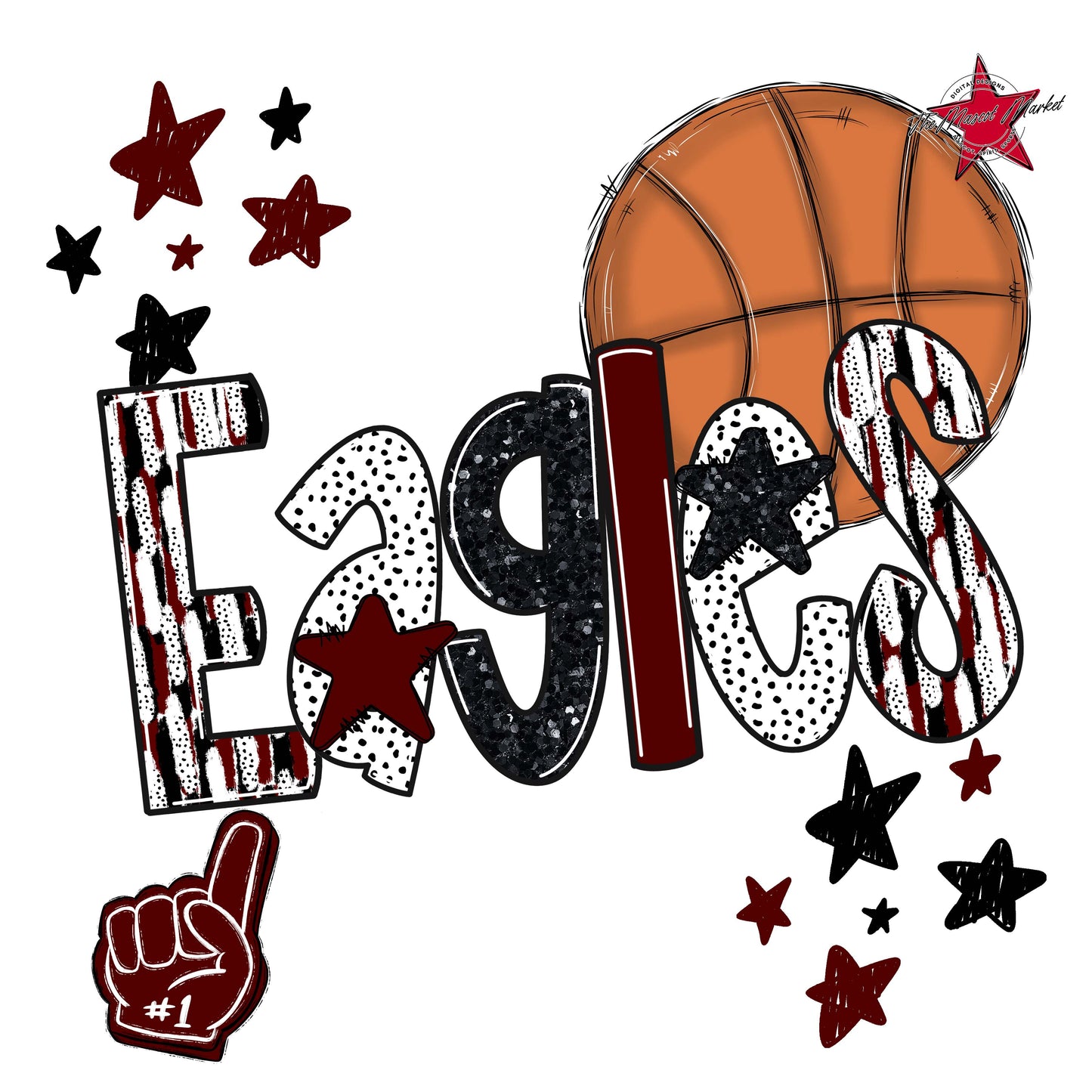 Eagles Basketball Scrape-Maroon