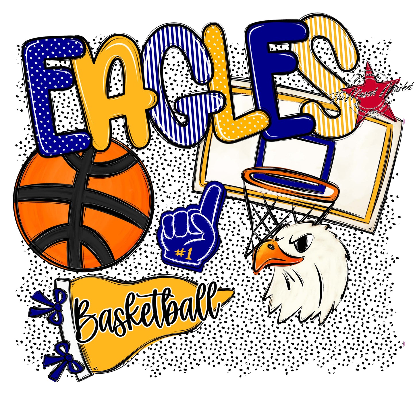 Eagles Basketball Spirit-Blue & Yellow