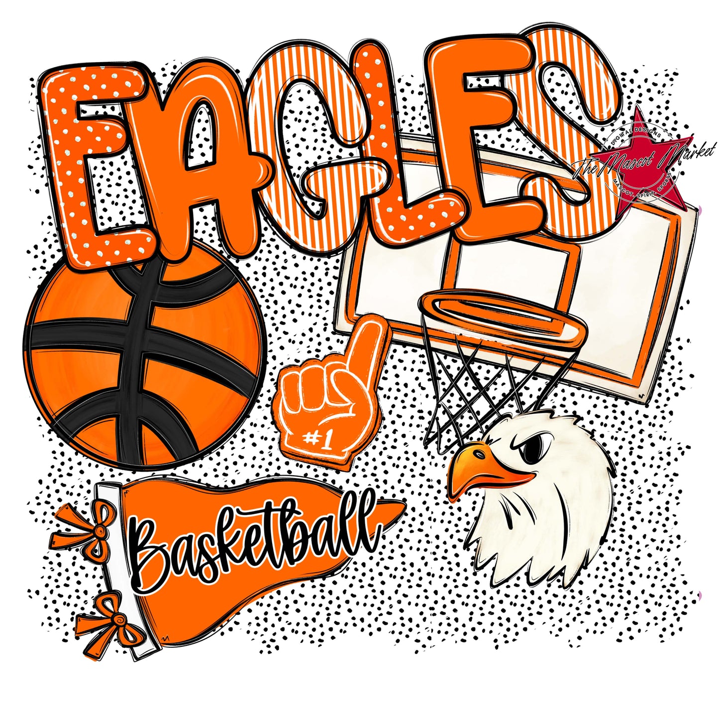 Eagles Basketball Spirit-Orange