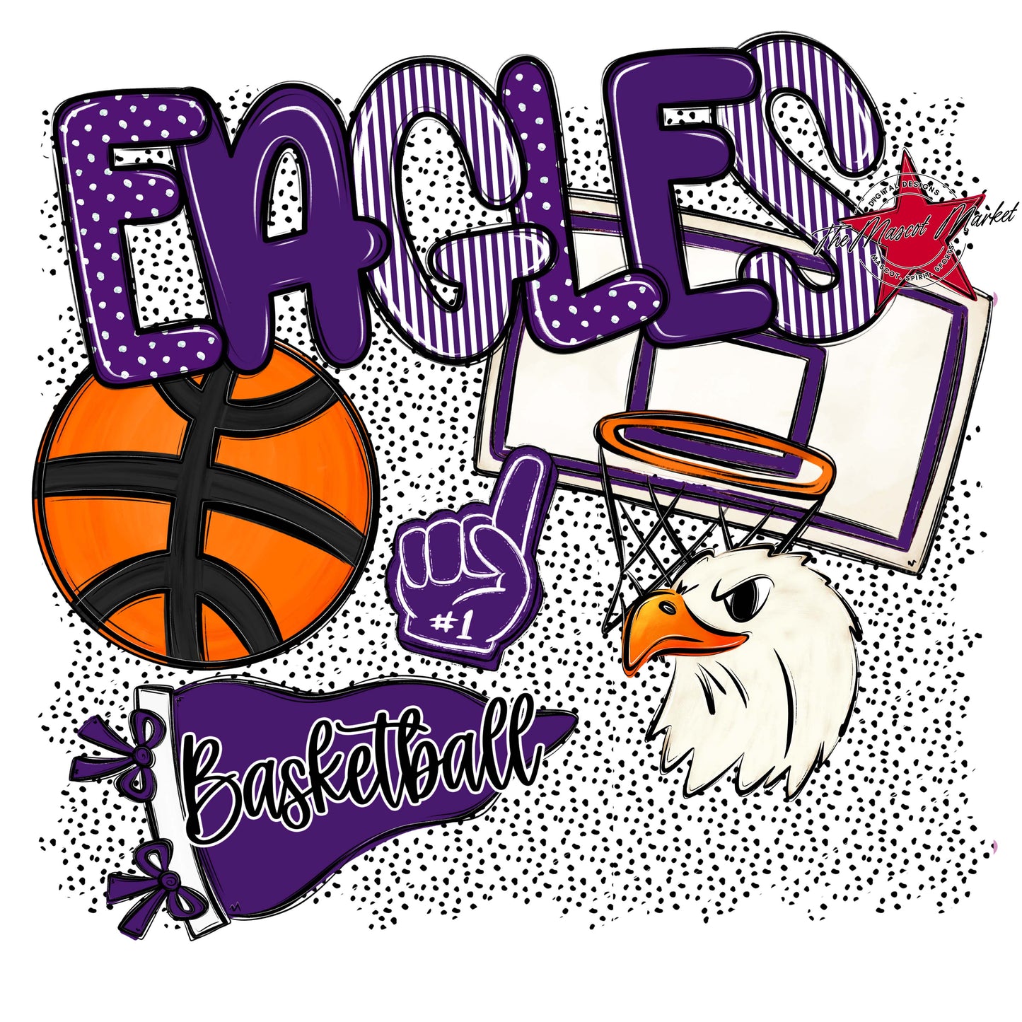 Eagles Basketball Spirit-Purple