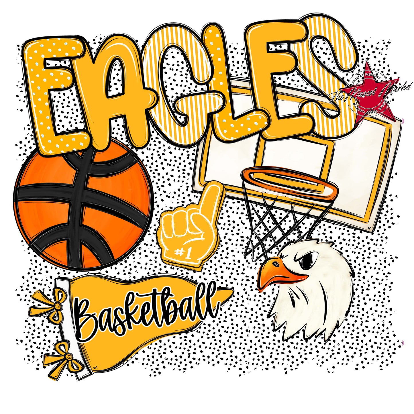 Eagles Basketball Spirit-Yellow