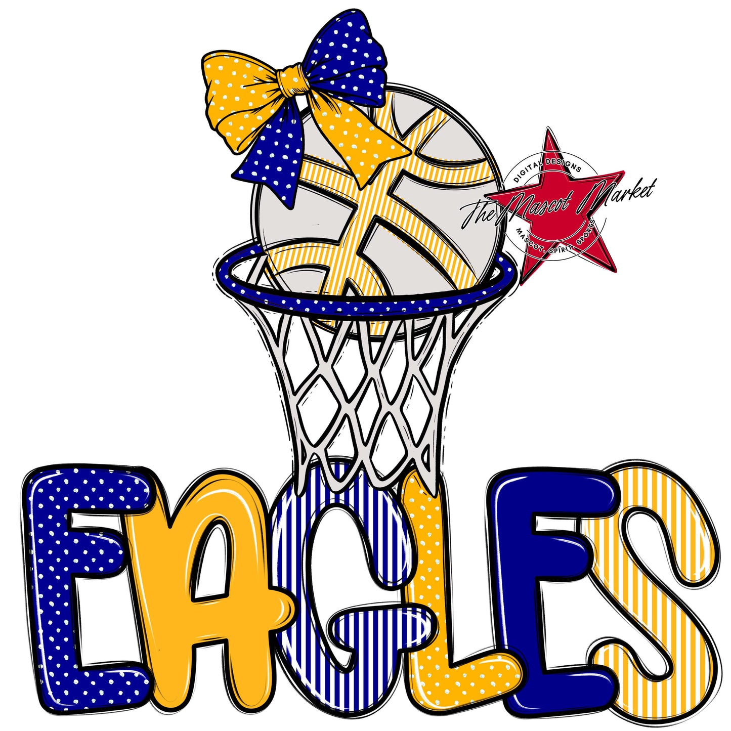 Eagles Basketball Spirit Design-Blue & Yellow