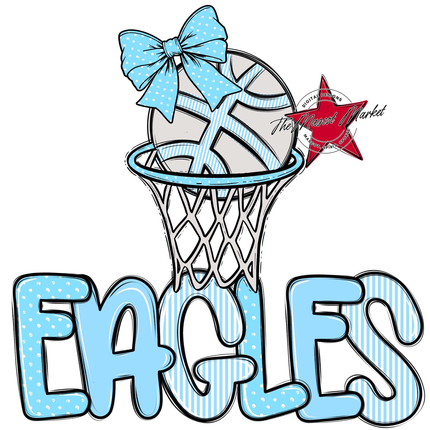 Eagles Basketball Spirit Design-Columbia Blue