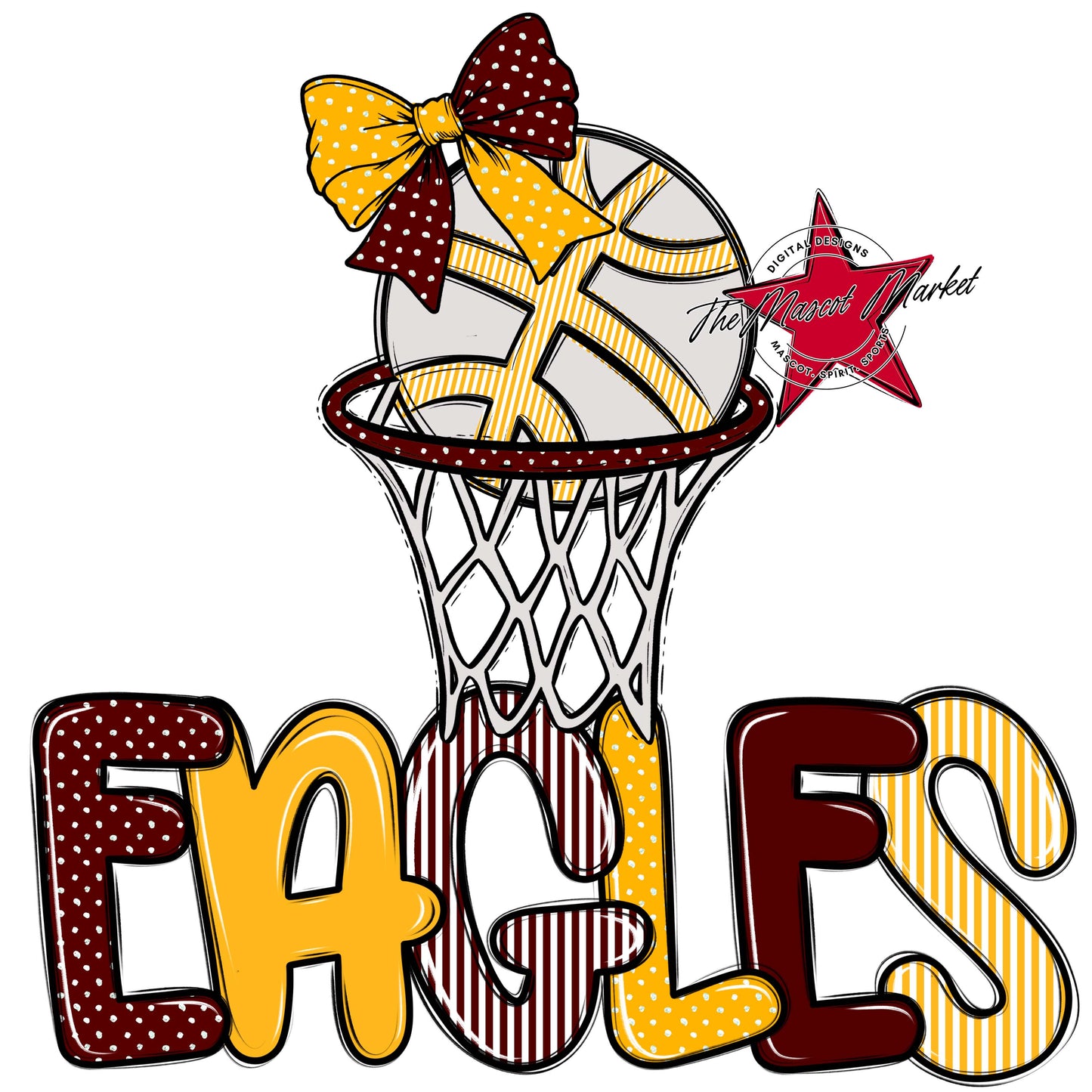 Eagles Basketball Spirit Design-Maroon & Yellow