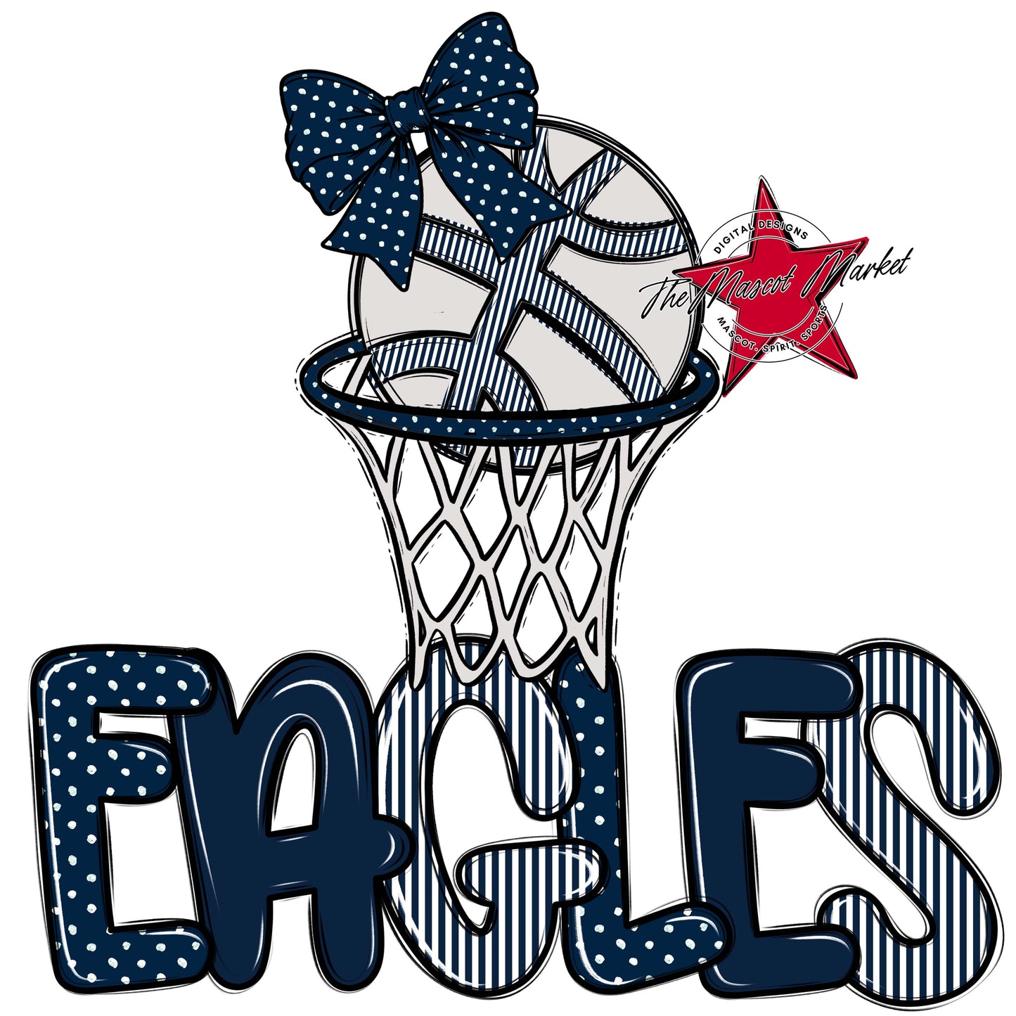 Eagles Basketball Spirit Design-Navy