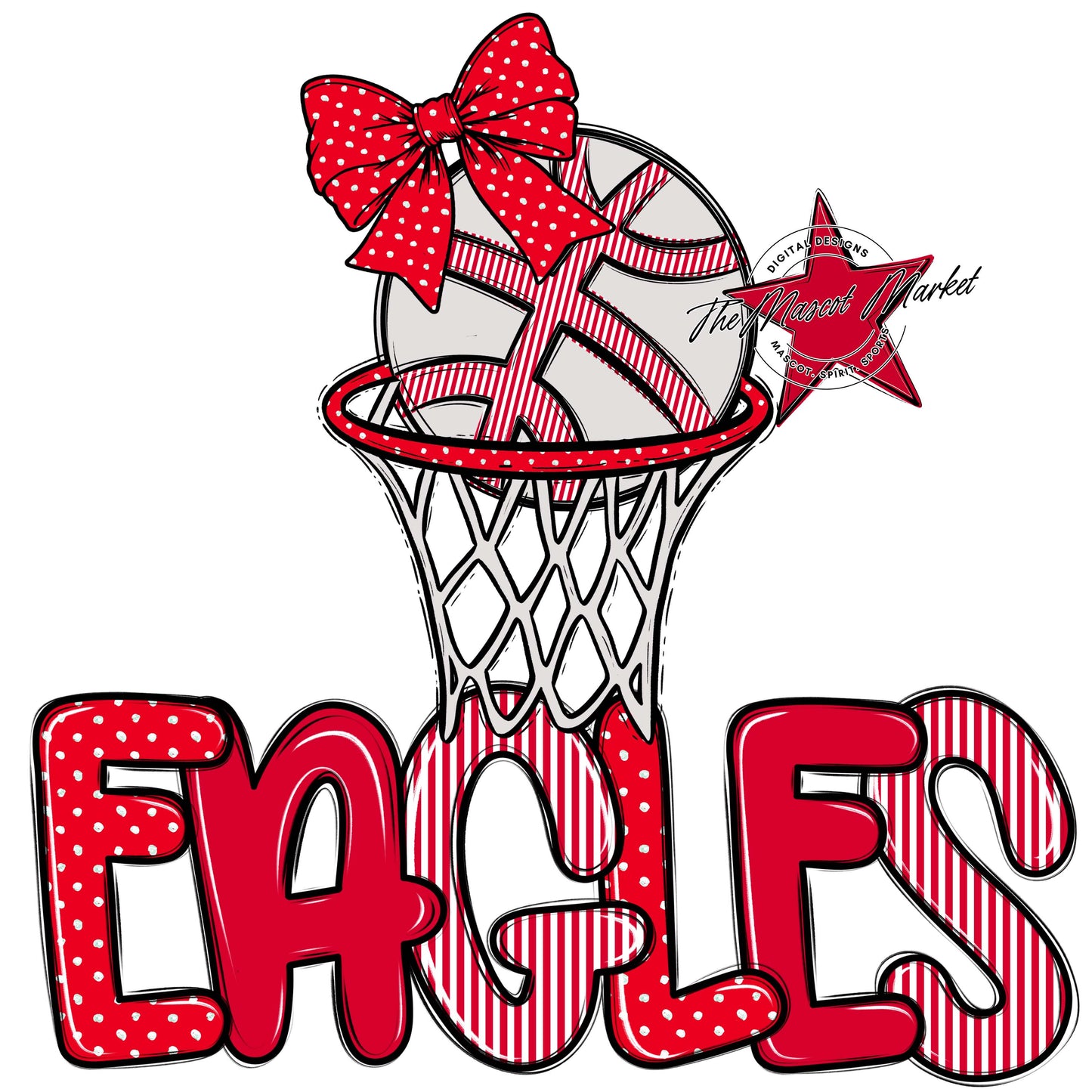 Eagles Basketball Spirit Design-Red