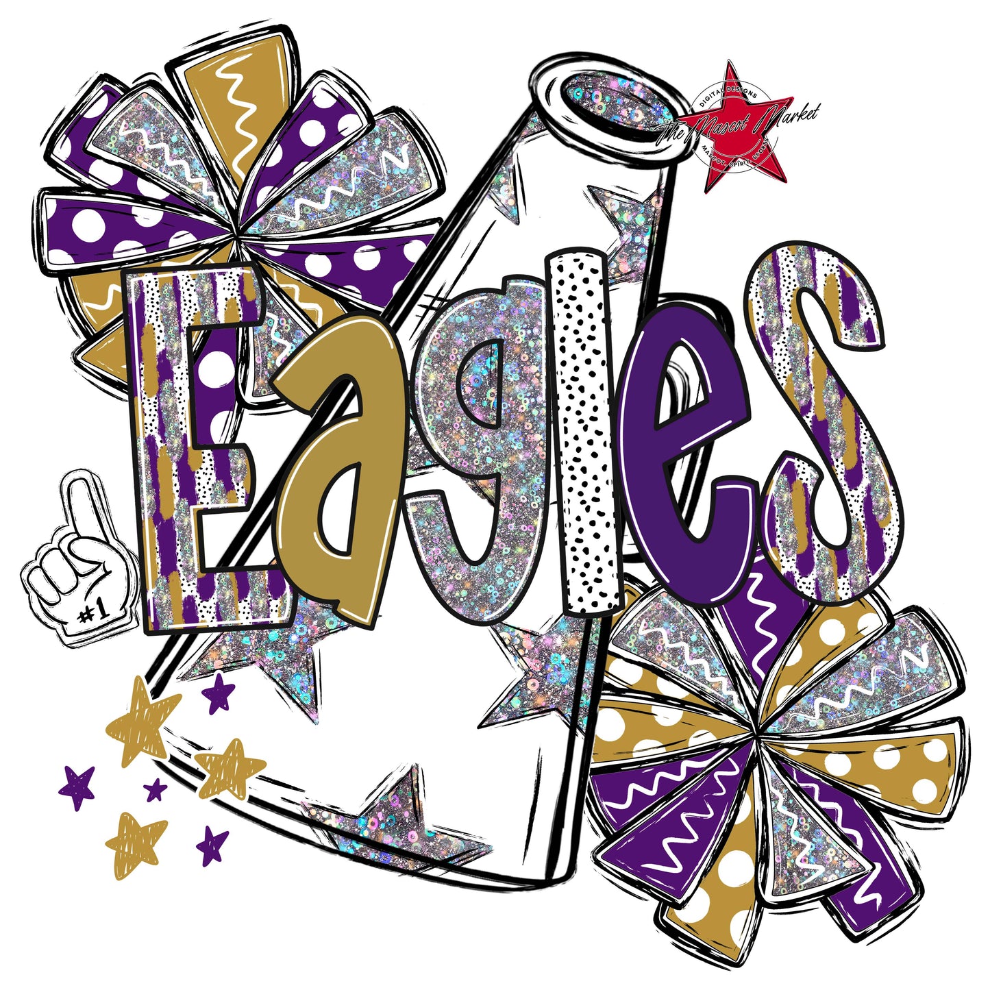 Eagles Cheer Megaphone Scrape-Purple & Gold