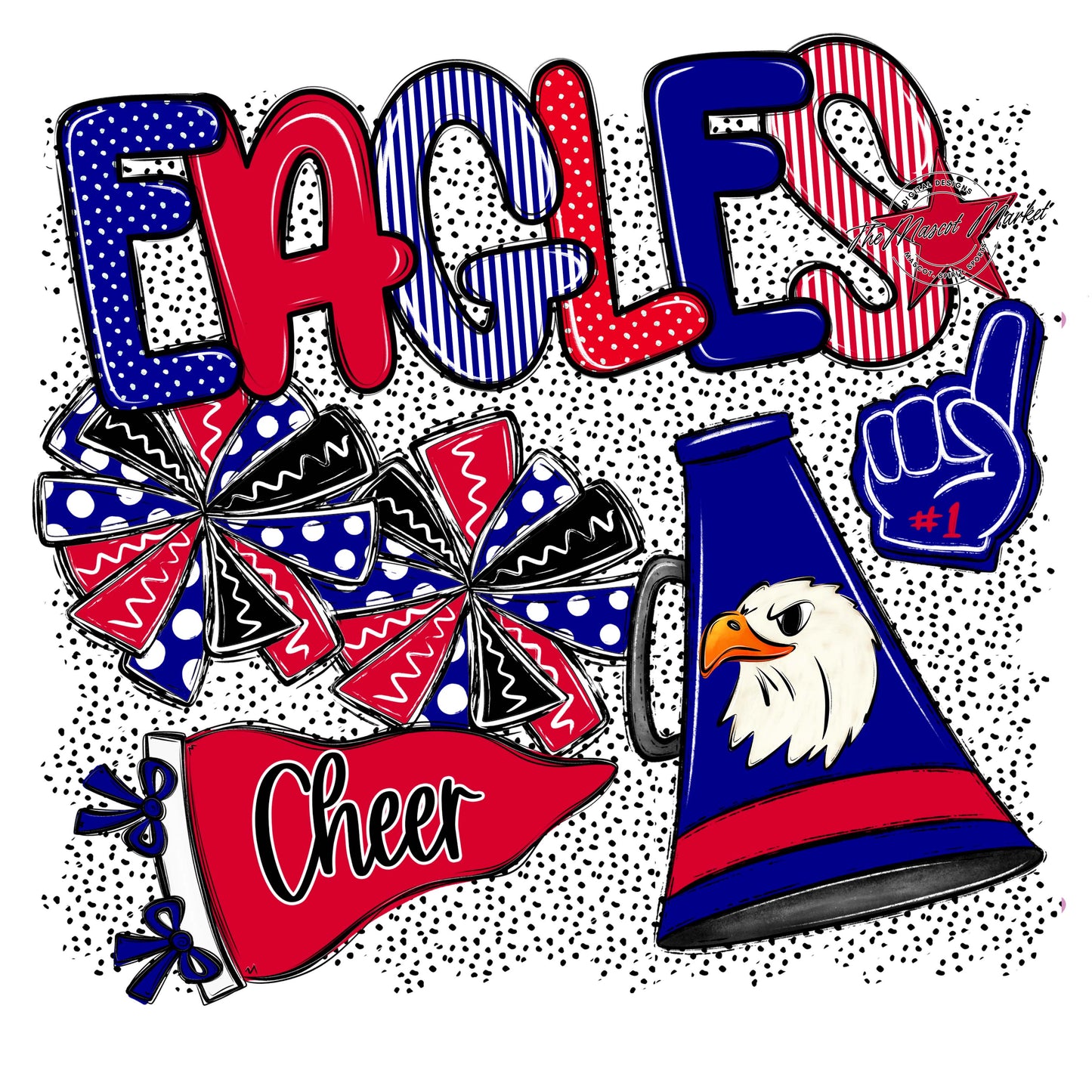 Eagles Cheer Spirit-Blue & Red
