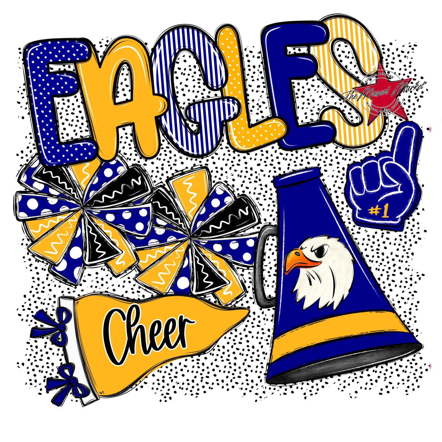Eagles Cheer Spirit-Blue & Yellow