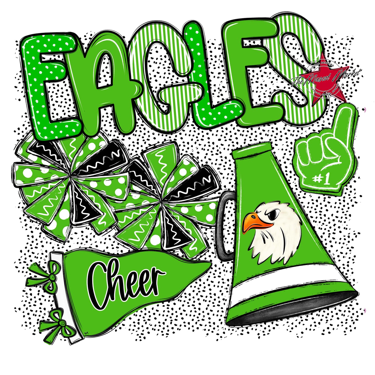 Eagles Cheer Spirit-Bright Green