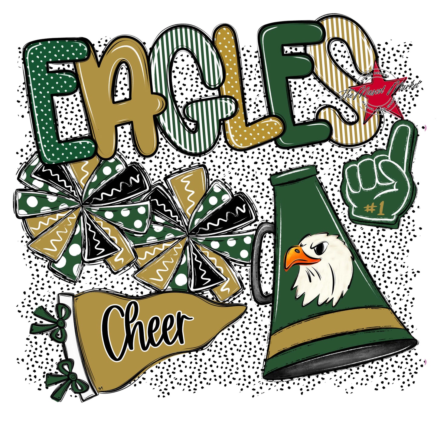 Eagles Cheer Spirit-Green & Gold
