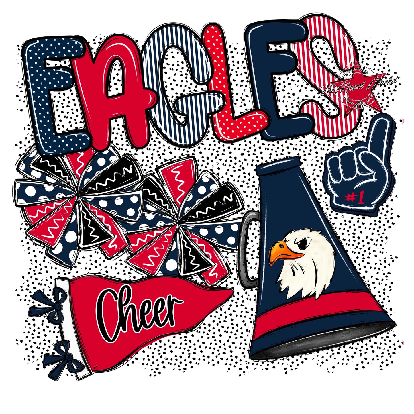 Eagles Cheer Spirit-Navy & Red