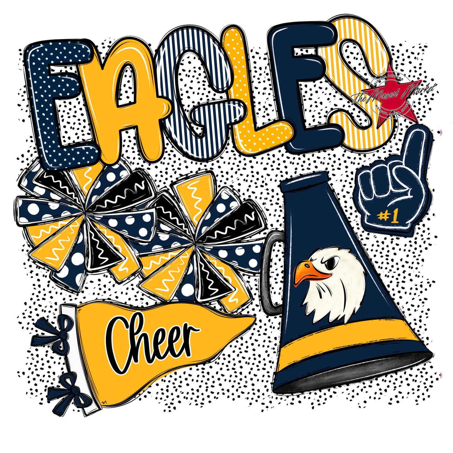Eagles Cheer Spirit-Navy & Yellow