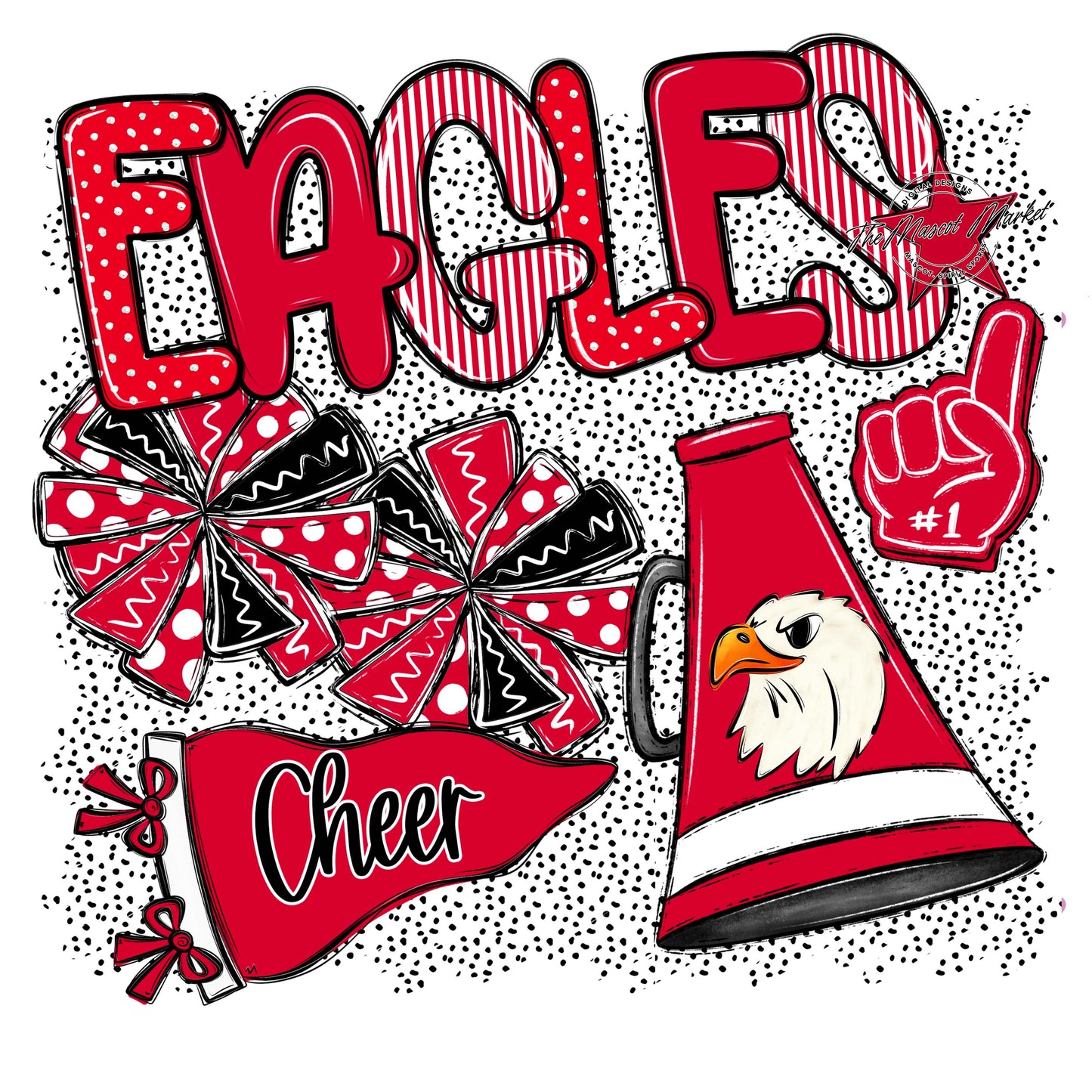 Eagles Cheer Spirit-Red