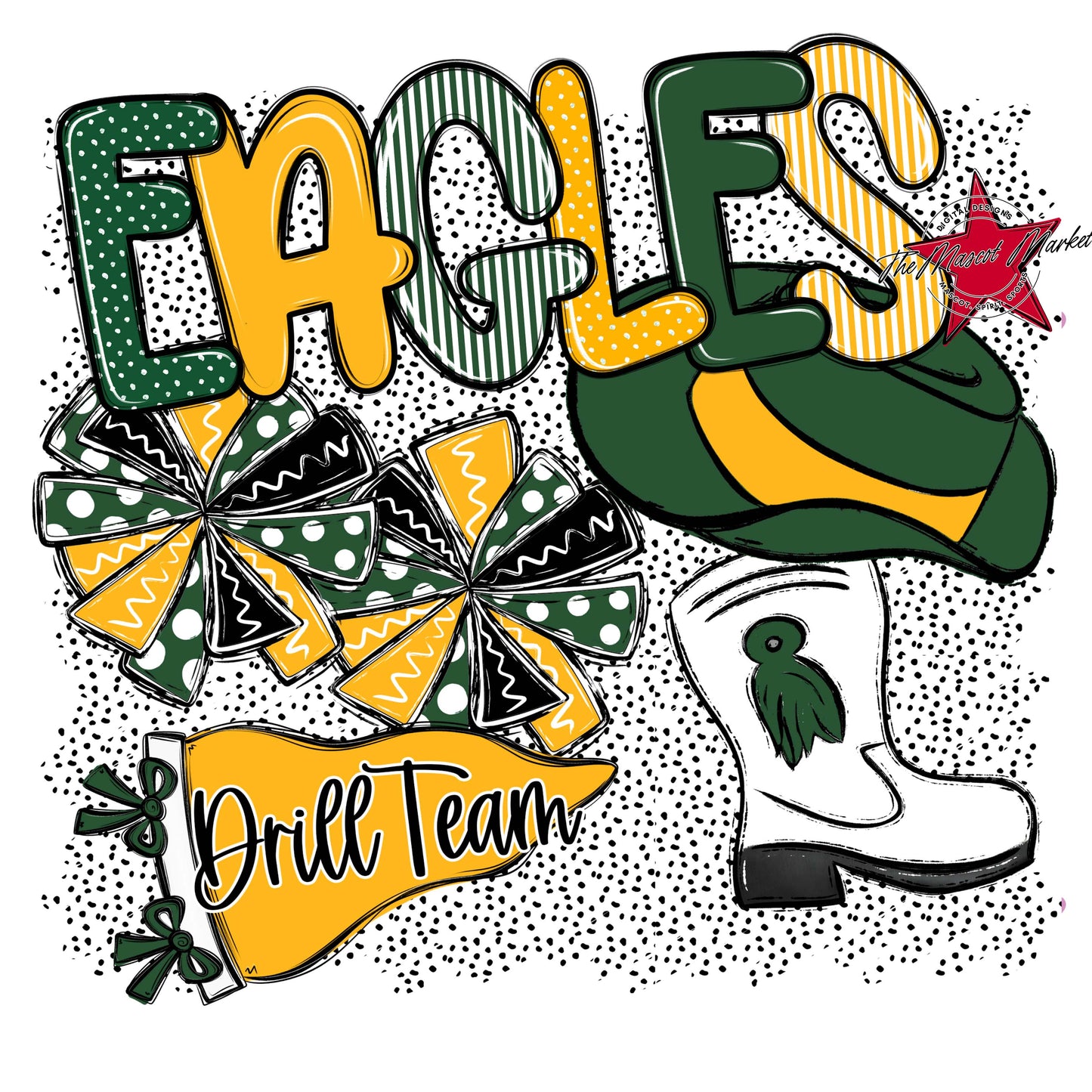 Eagles Drillteam Spirit-Green & Yellow