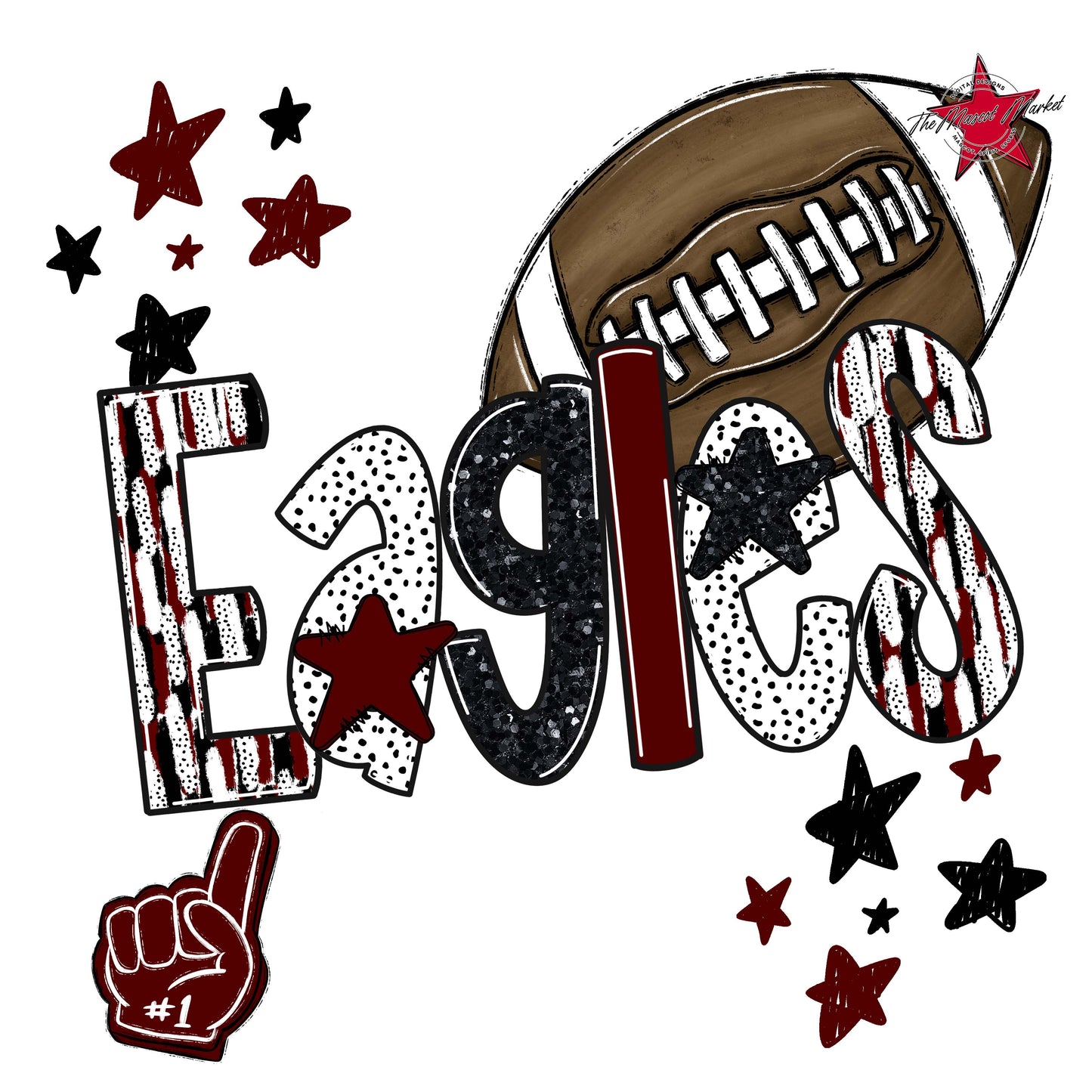Eagles Football Scrape-Maroon