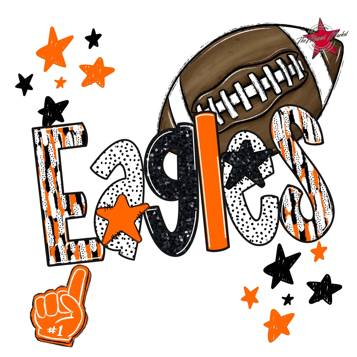 Eagles Football Scrape-Orange