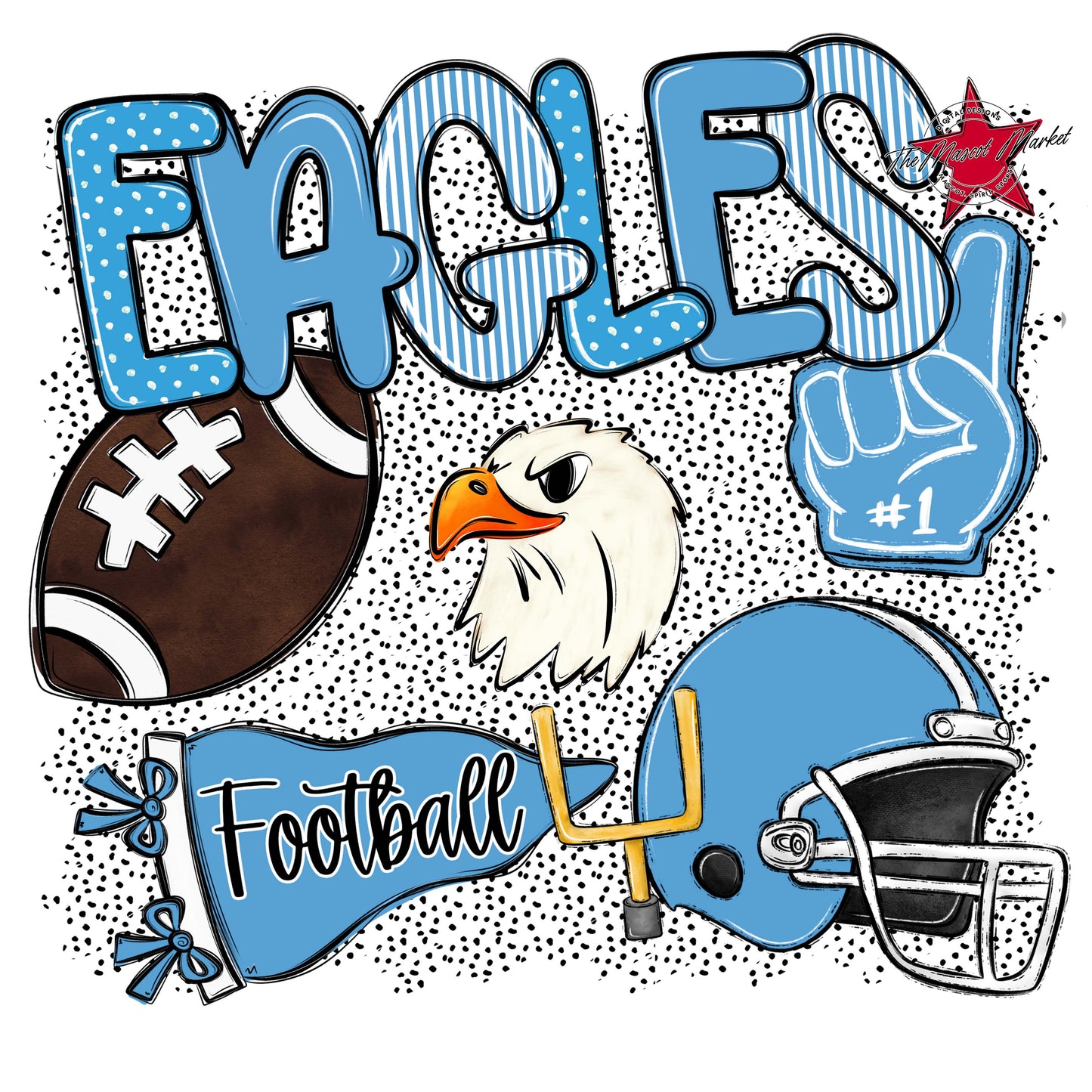 Eagles Football Spirit-Carolina Blue