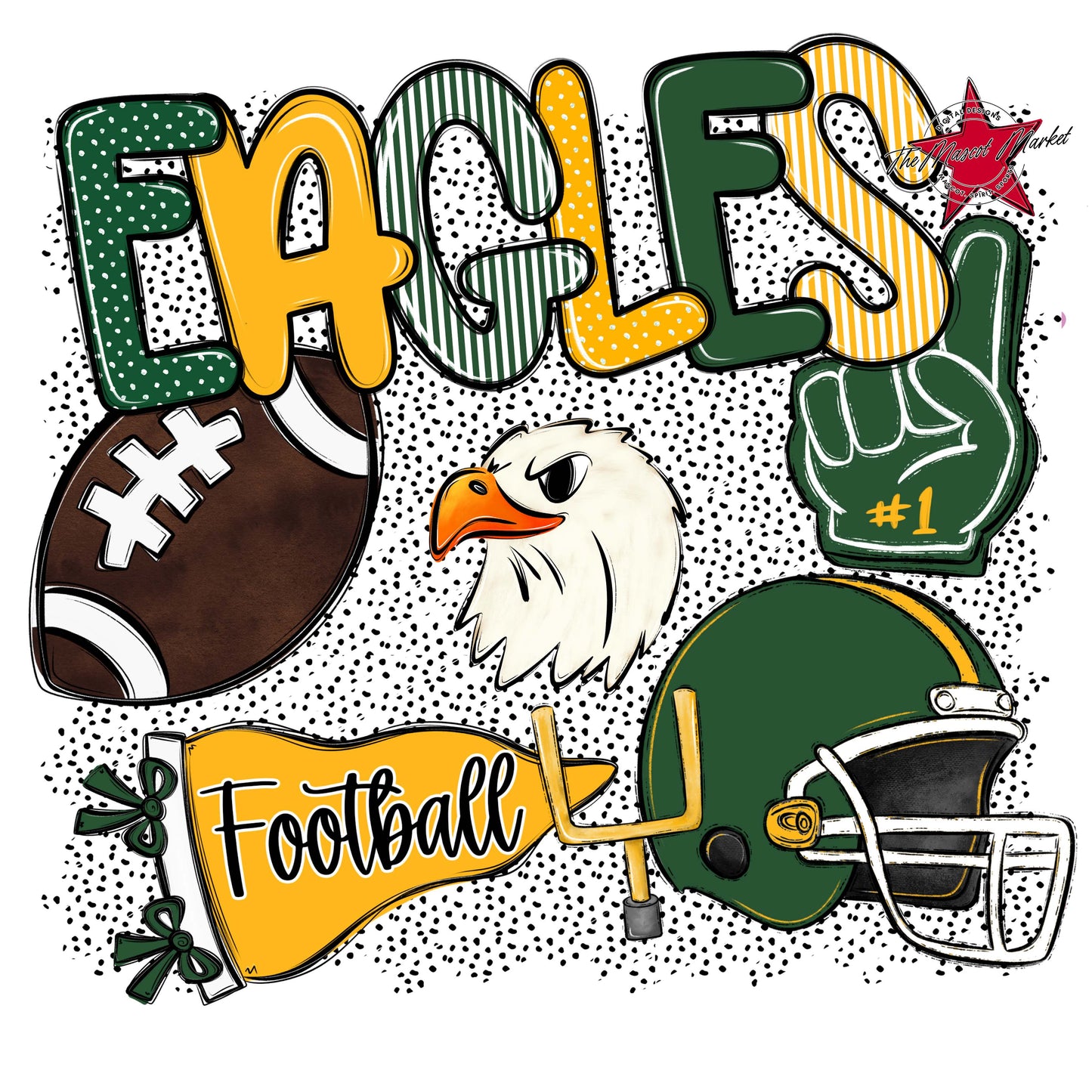 Eagles Football Spirit-Green & Yellow
