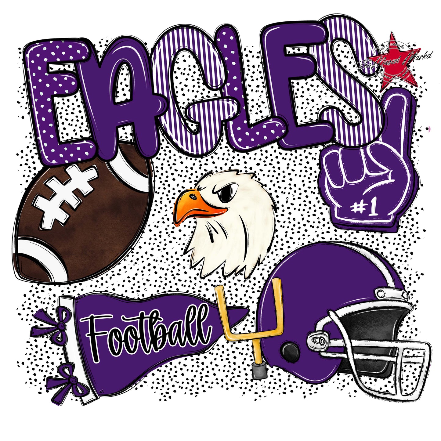 Eagles Football Spirit-Purple