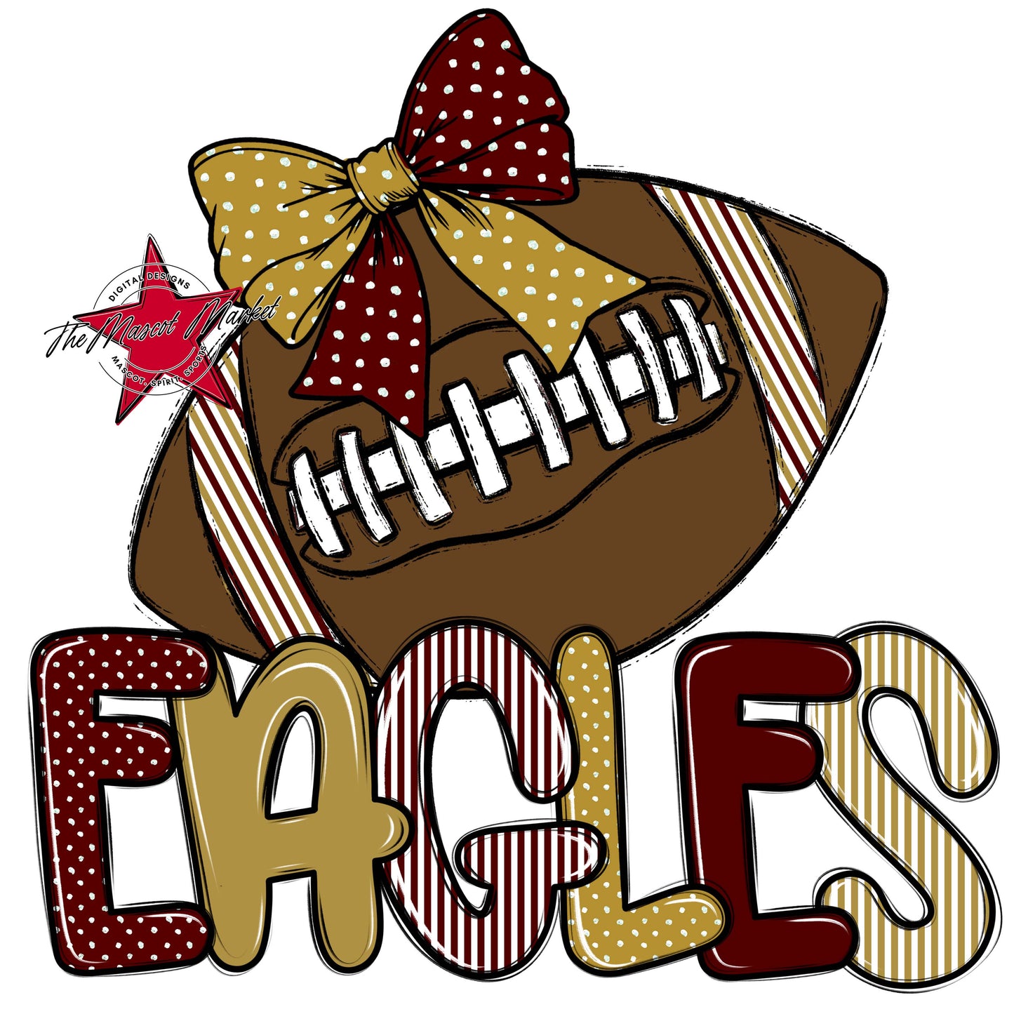 Eagles Football Spirit Design-Maroon & Gold