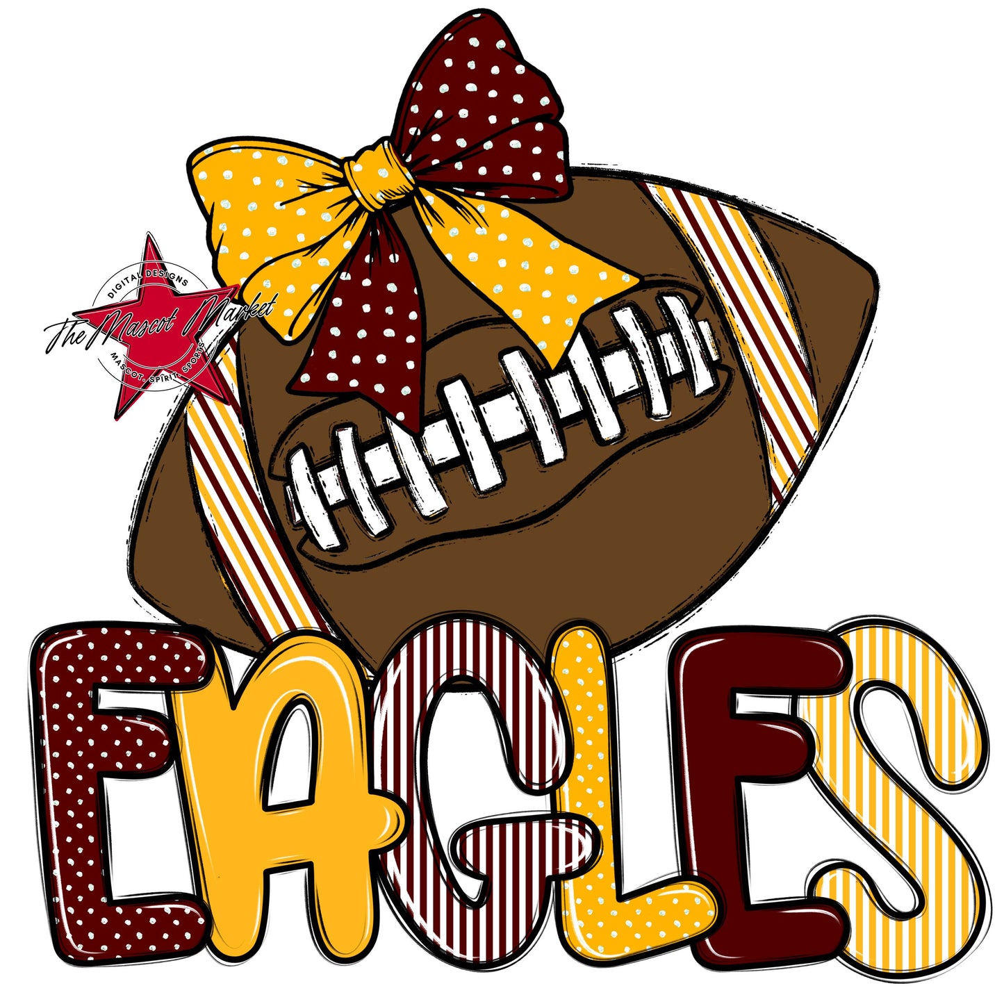 Eagles Football Spirit Design-Maroon & Yellow