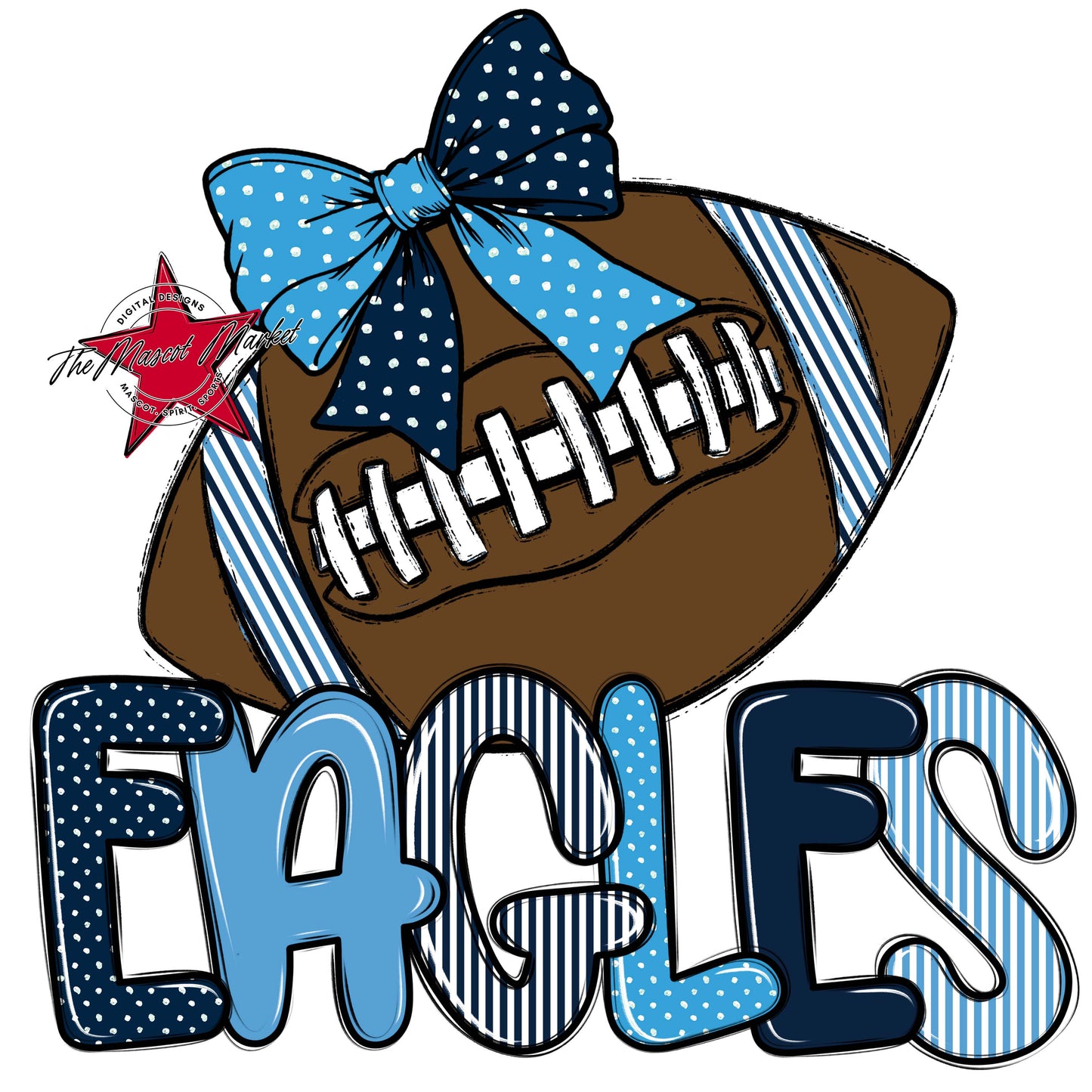 Eagles Football Spirit Design-Navy & Carolina Blue