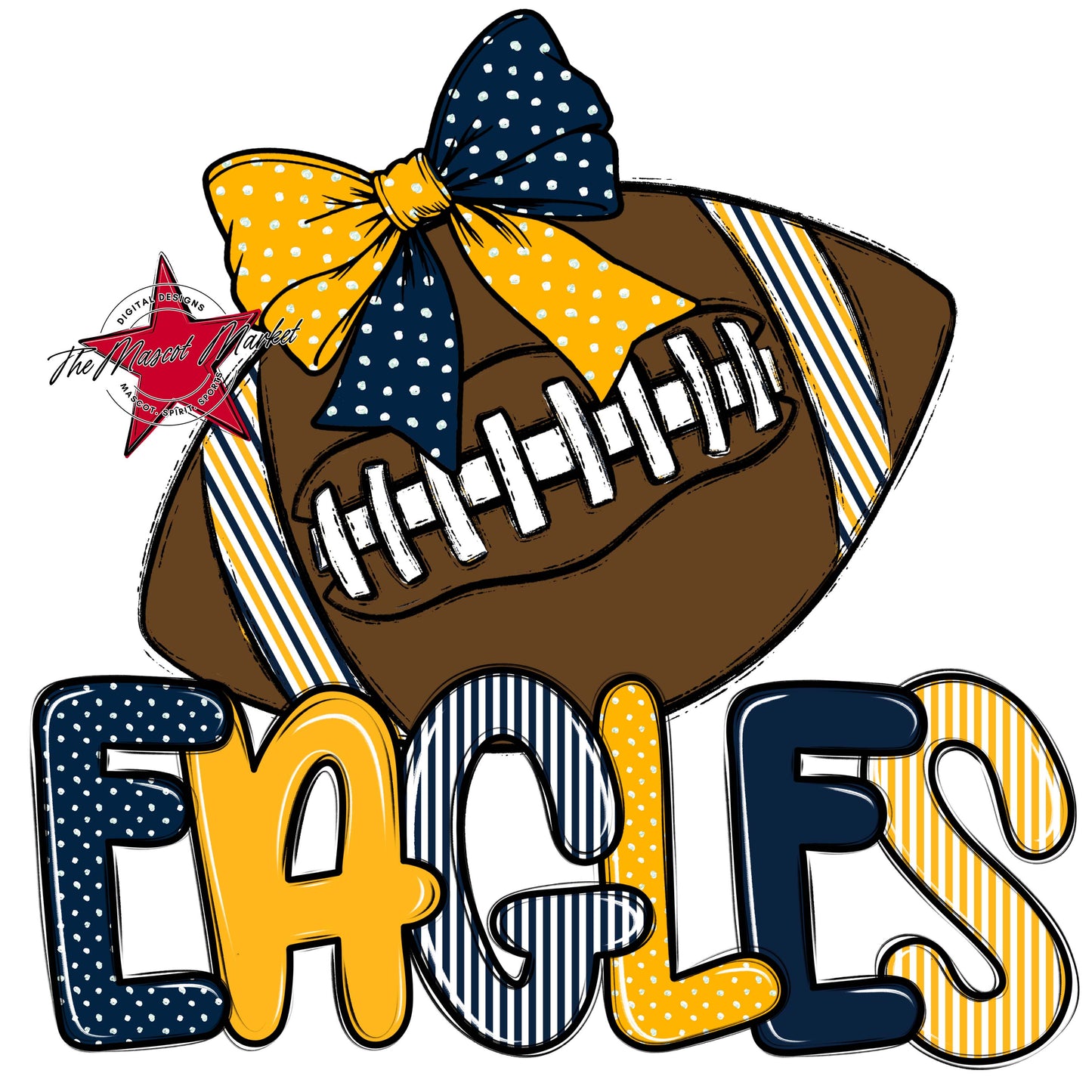 Eagles Football Spirit Design-Navy & Yellow