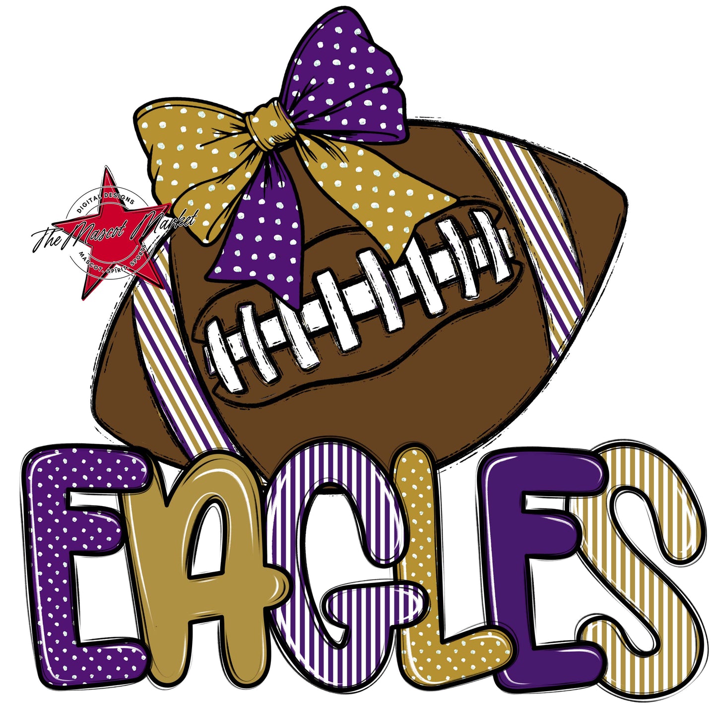 Eagles Football Spirit Design-Purple & Gold