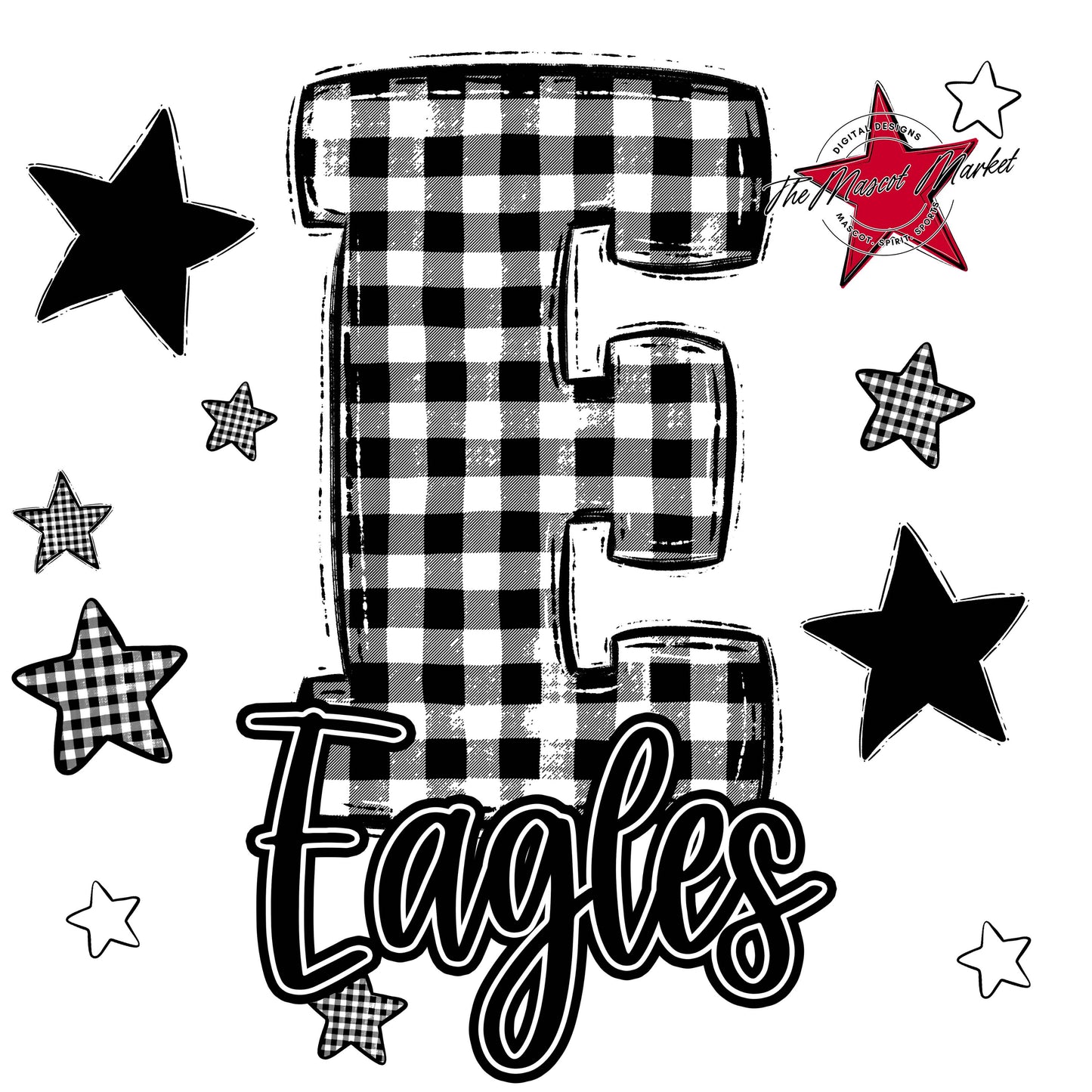 Eagles Plaid Star Design-Black