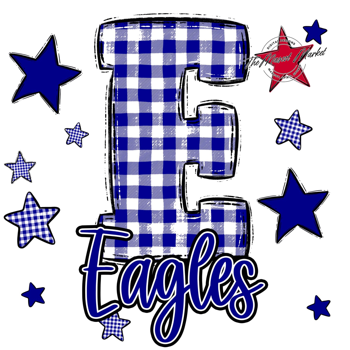 Eagles Plaid Star Design-Blue