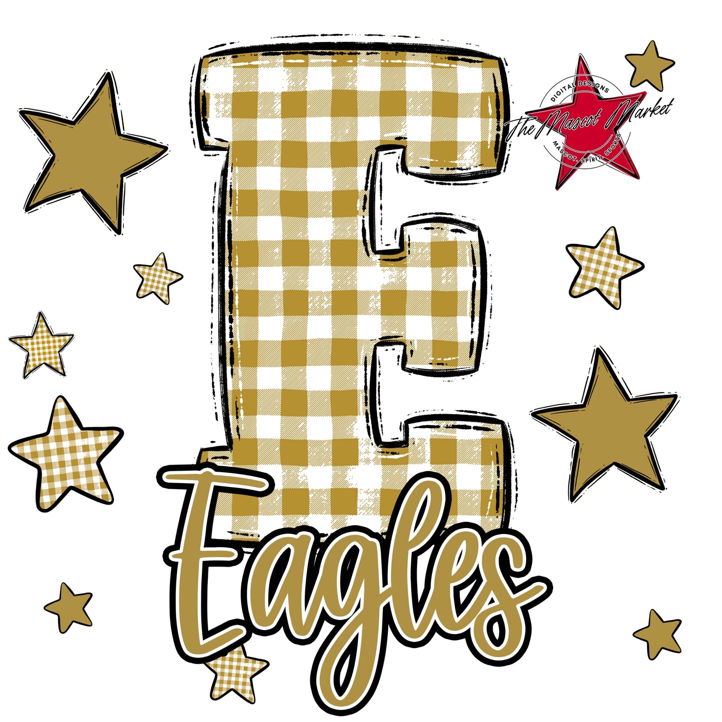 Eagles Plaid Star Design-Gold