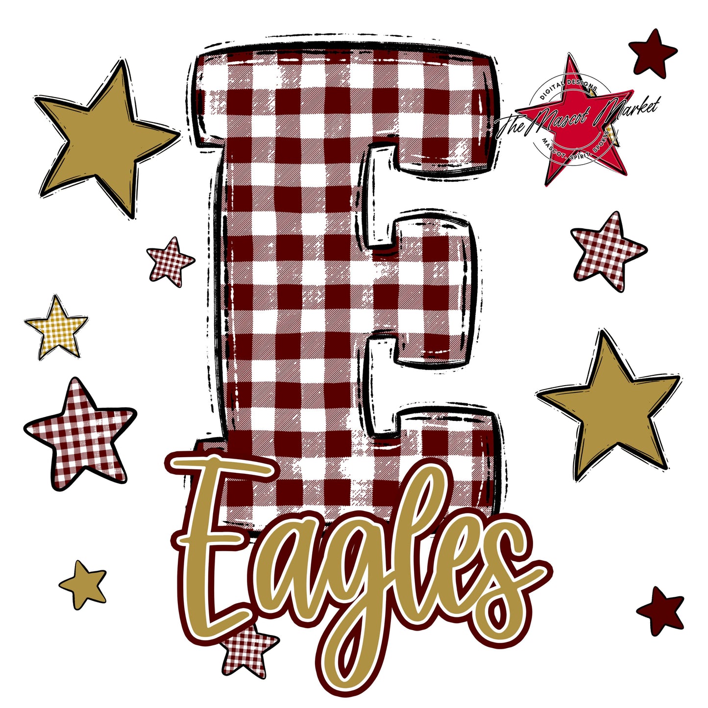 Eagles Plaid Star Design-Maroon & Gold